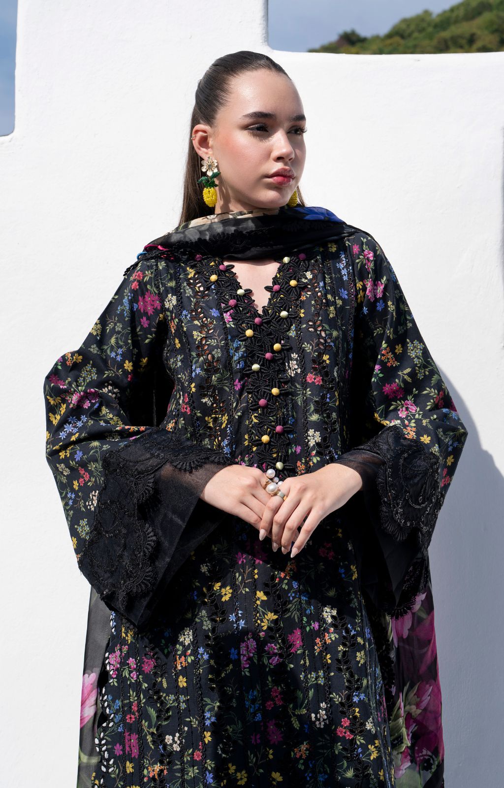 AJR Couture | Printakari Lawn 25 | Midnight Flora