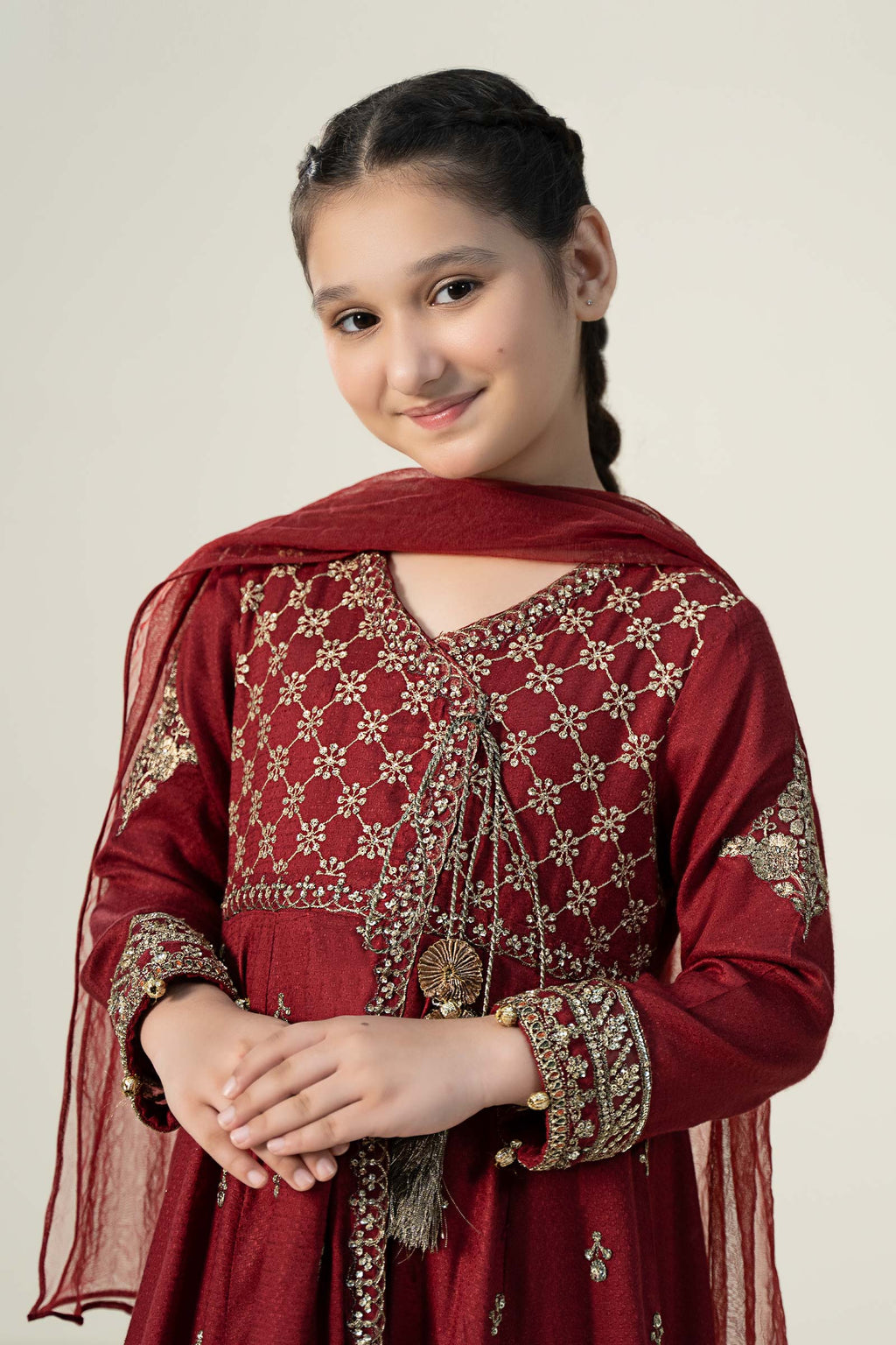 Maria B | 3 Piece Embroidered Linen Suit | MKD-W24-02 - Libasekhas