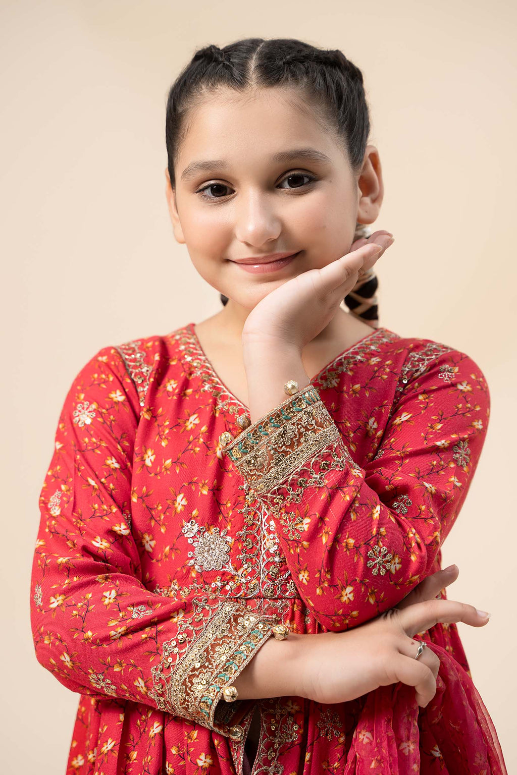 Maria B | 3 Piece Embroidered Marina Twill Suit | MKD-W24-12 - Libasekhas