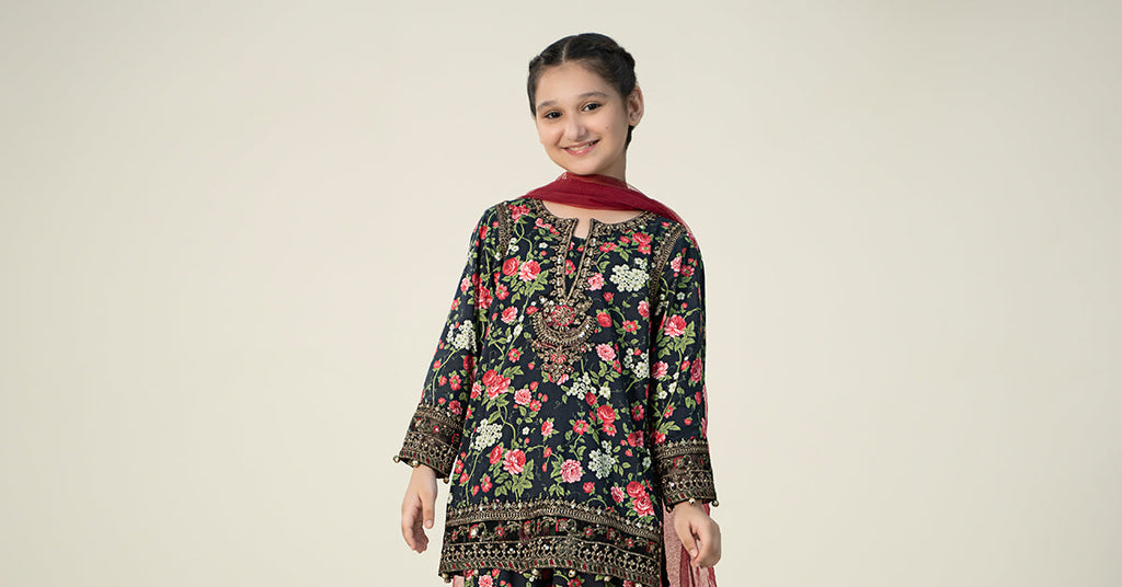 Maria B | 3 Piece Printed Linen Suit | MKD-W24-19 - Libasekhas