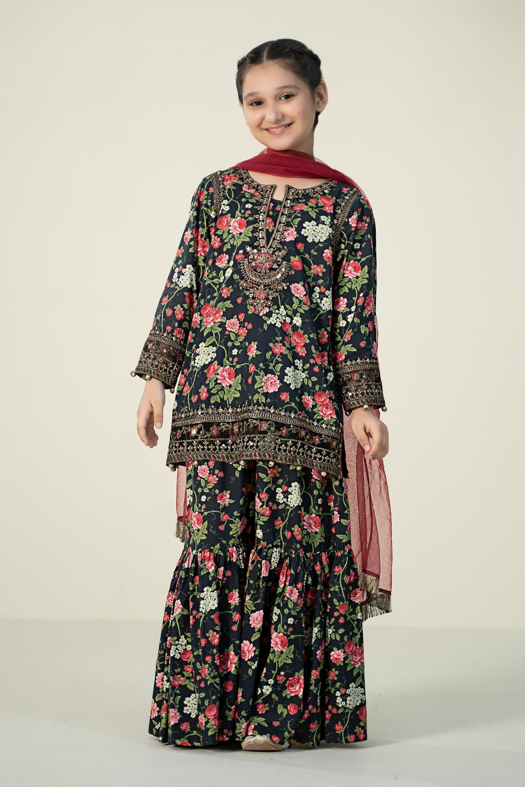 Maria B | 3 Piece Printed Linen Suit | MKD-W24-19 - Libasekhas