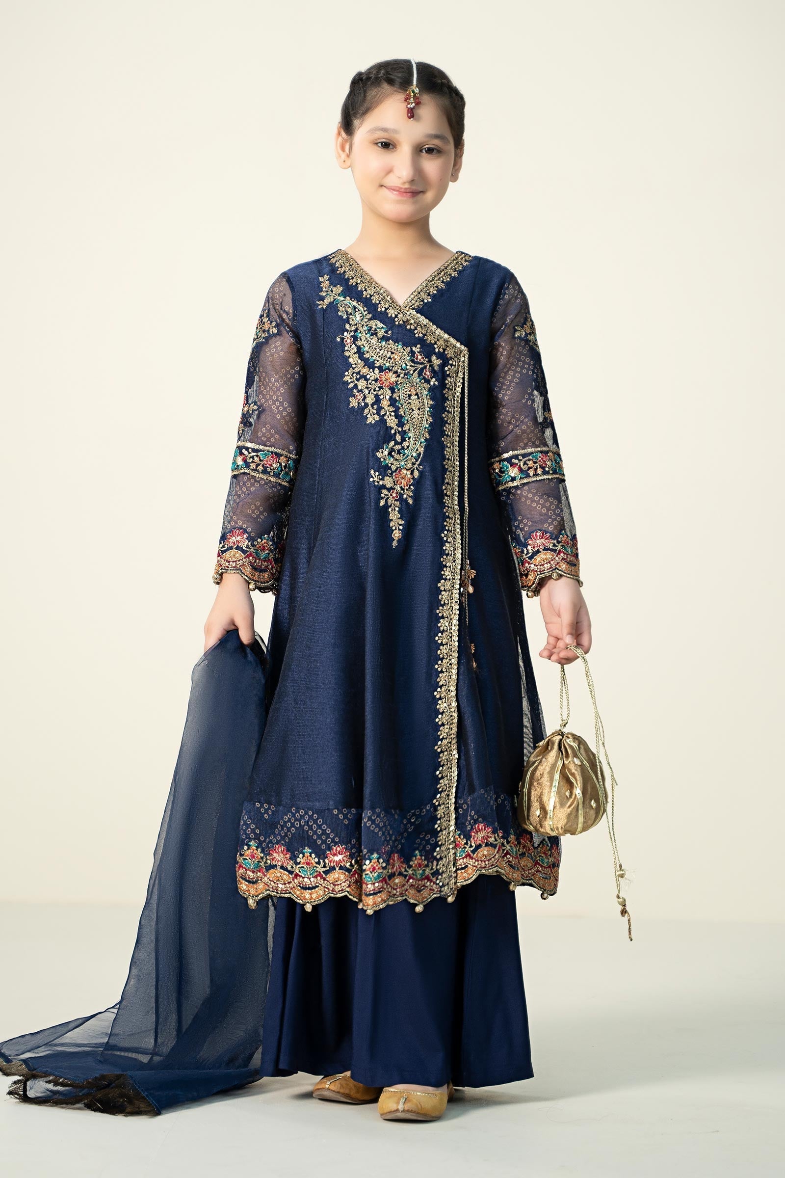 Maria B | 3 Piece Embroidered Paper Cotton Suit | MKD-W24-22 - Libasekhas