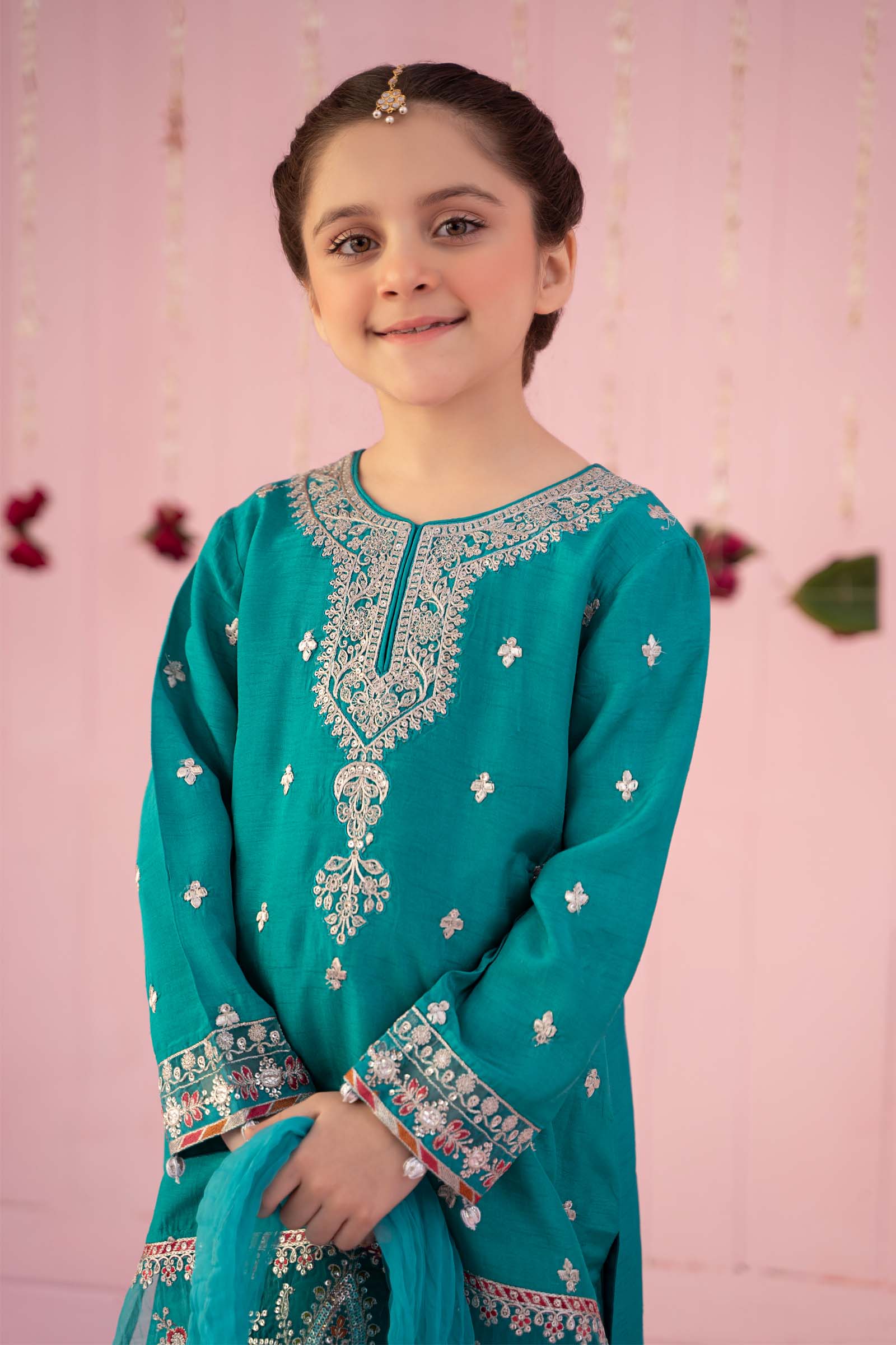Maria B | 3 Piece Embroidered Raw Silk Suit | MKS-EF24-09 - Libasekhas