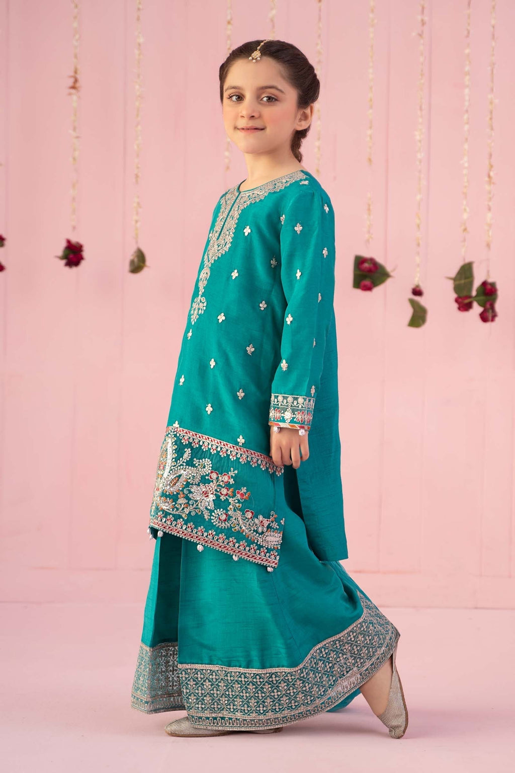 Maria B | 3 Piece Embroidered Raw Silk Suit | MKS-EF24-09 - Libasekhas