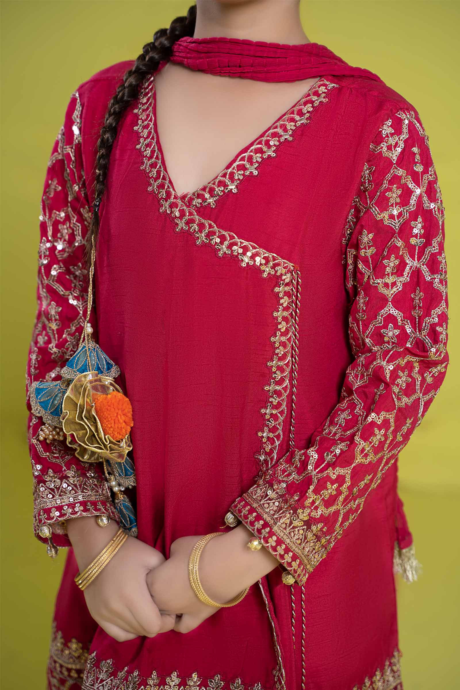 Maria B | 3 Piece Embroidered Raw Silk Suit | MKS-EF24-31 - Libasekhas