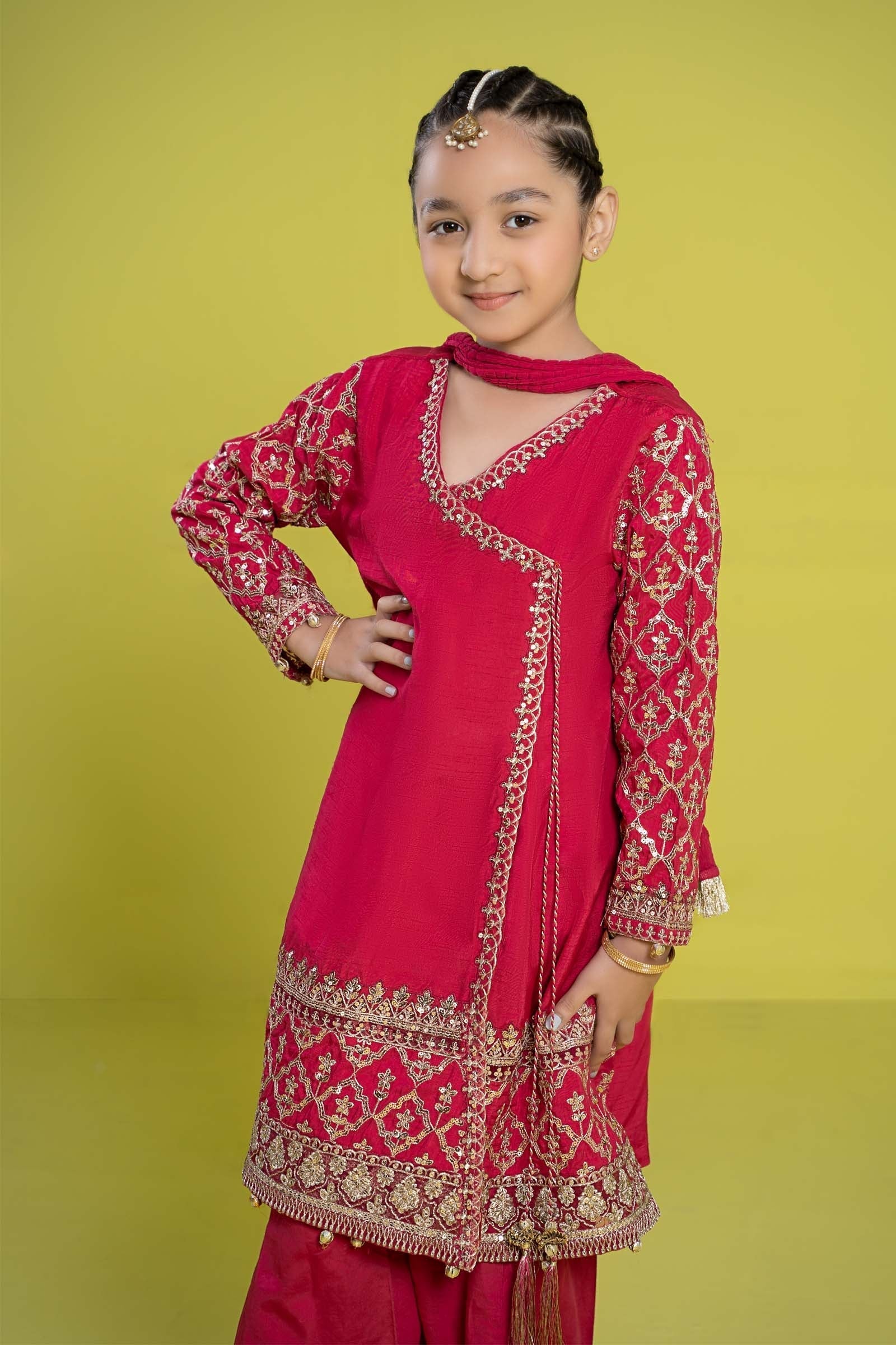 Maria B | 3 Piece Embroidered Raw Silk Suit | MKS-EF24-31 - Libasekhas