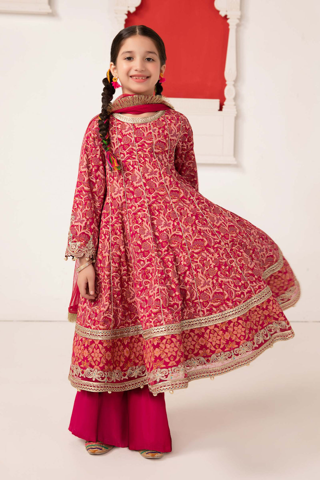 Maria B | 3 Piece Printed Raw Silk Suit | MKS-EA24-05 - Libasekhas