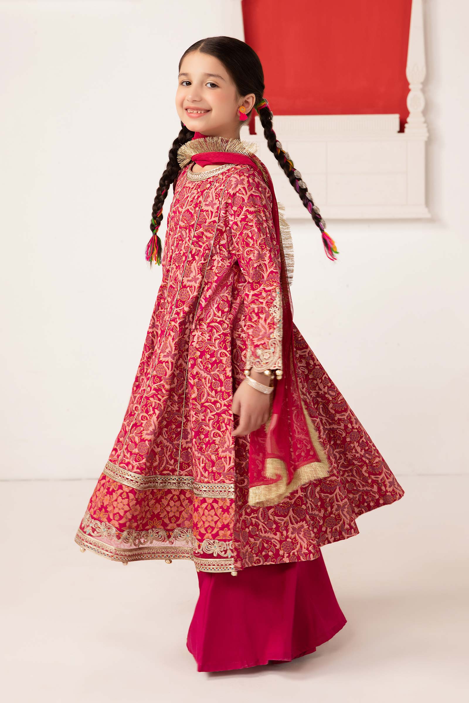 Maria B | 3 Piece Printed Raw Silk Suit | MKS-EA24-05 - Libasekhas