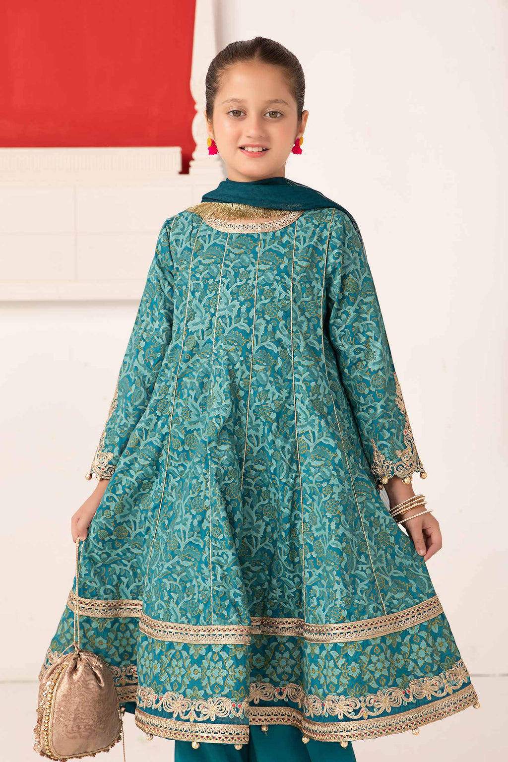 Maria B | 3 Piece Printed Raw Silk Suit | MKS-EA24-05 - Libasekhas