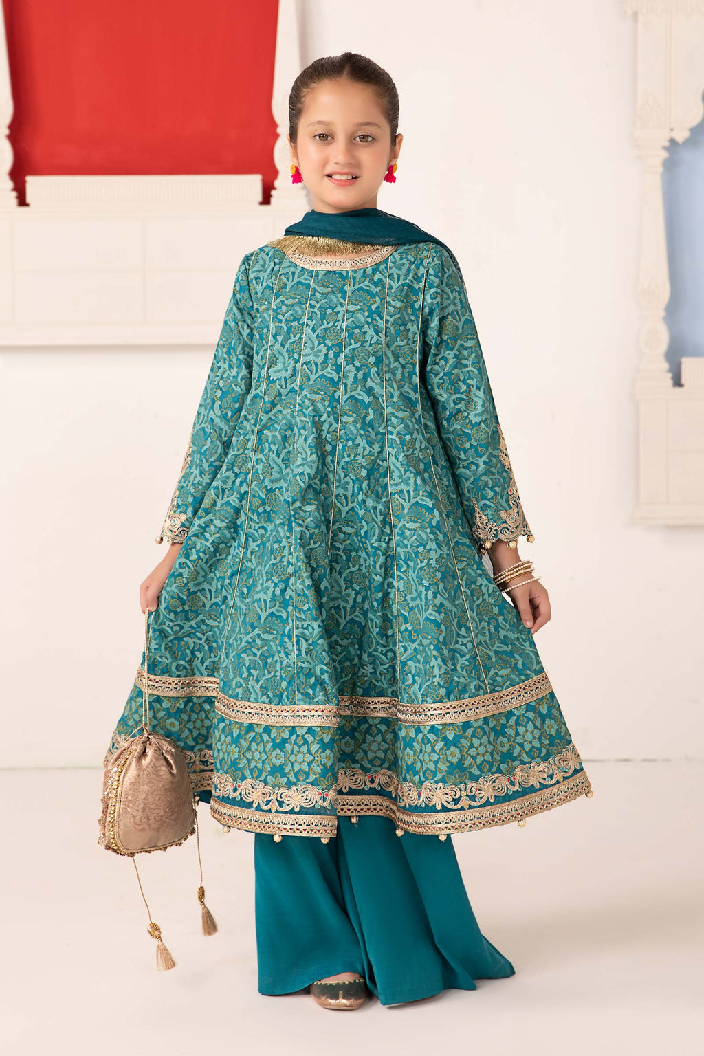 Maria B | 3 Piece Printed Raw Silk Suit | MKS-EA24-05 - Libasekhas