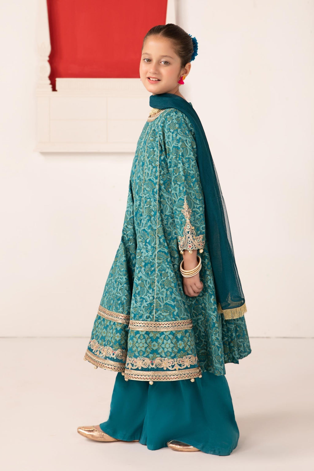 Maria B | 3 Piece Printed Raw Silk Suit | MKS-EA24-05 - Libasekhas