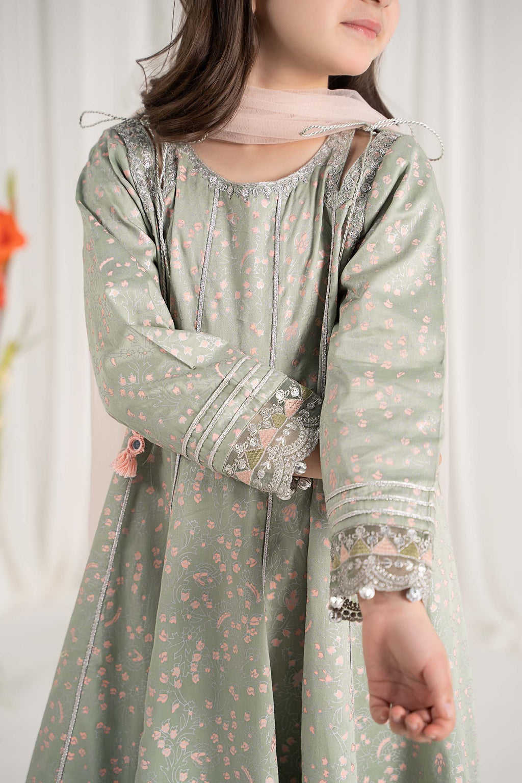 Maria B | 3 Piece Embroidered Cotton Satin Suit | MKS-EF25-08 - Libasekhas