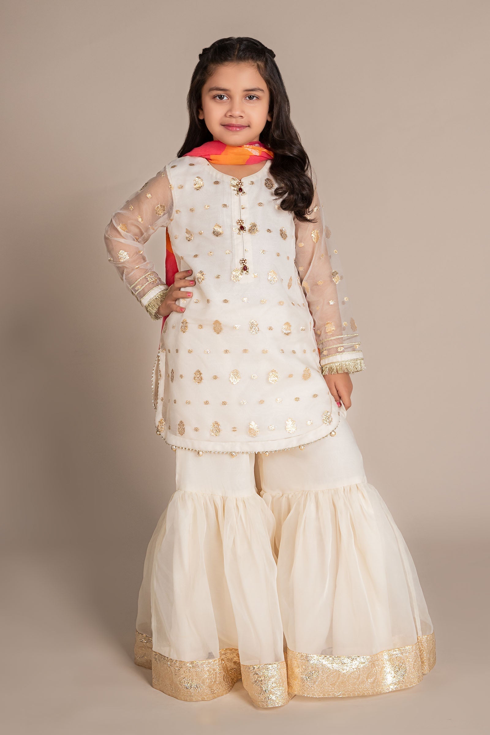 Maria B | 3 Piece Embroidered Organza Lurex Suit | MKS-EF25-20 - Libasekhas