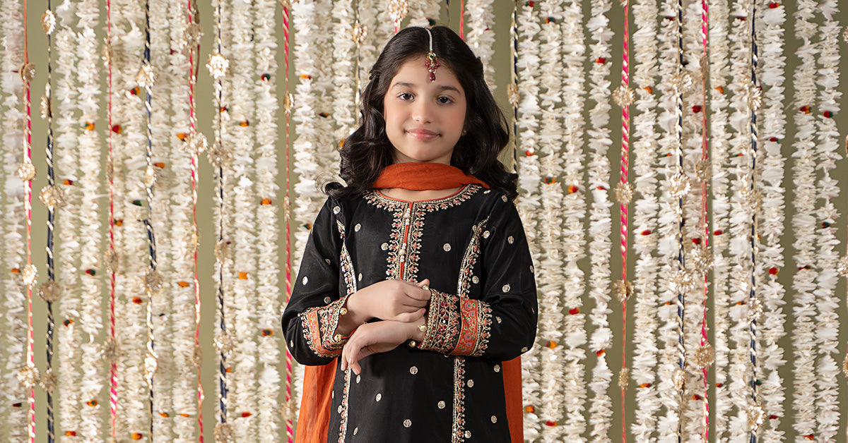 Maria B | 3 Piece Embroidered Raw Silk Suit | MKS-EF25-25 - Libasekhas