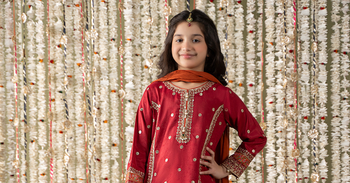 Maria B | 3 Piece Embroidered Raw Silk Suit | MKS-EF25-25 - Libasekhas
