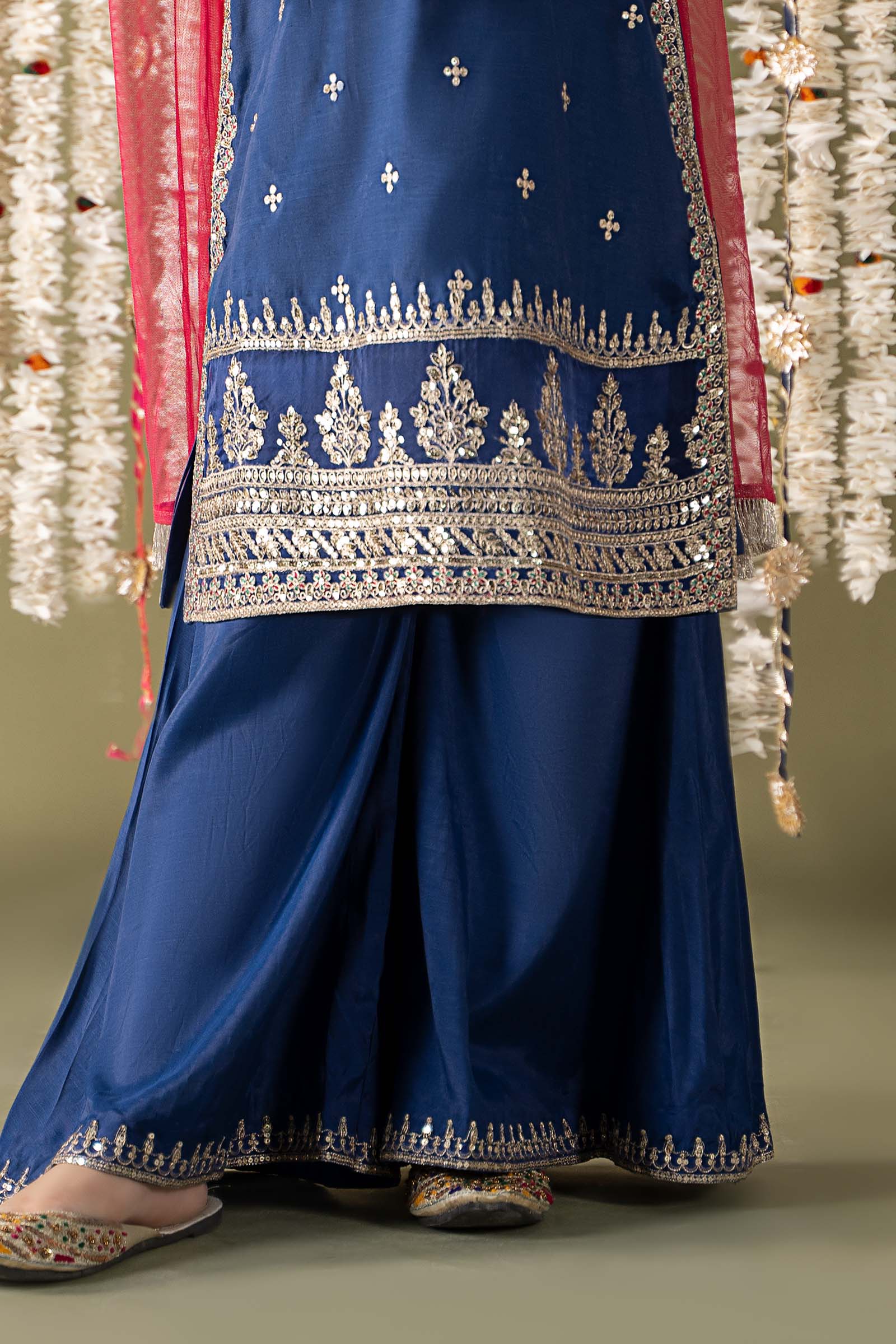 Maria B | 3 Piece Embroidered Raw Silk Suit | MKS-EF25-27 - Libasekhas