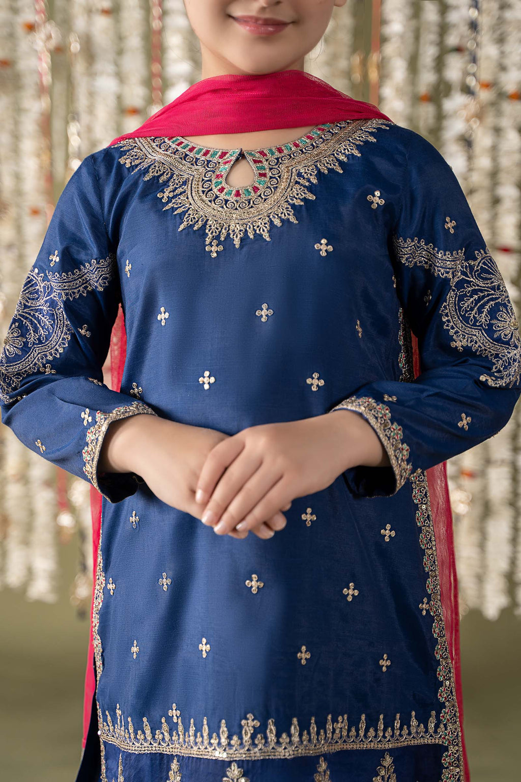 Maria B | 3 Piece Embroidered Raw Silk Suit | MKS-EF25-27 - Libasekhas