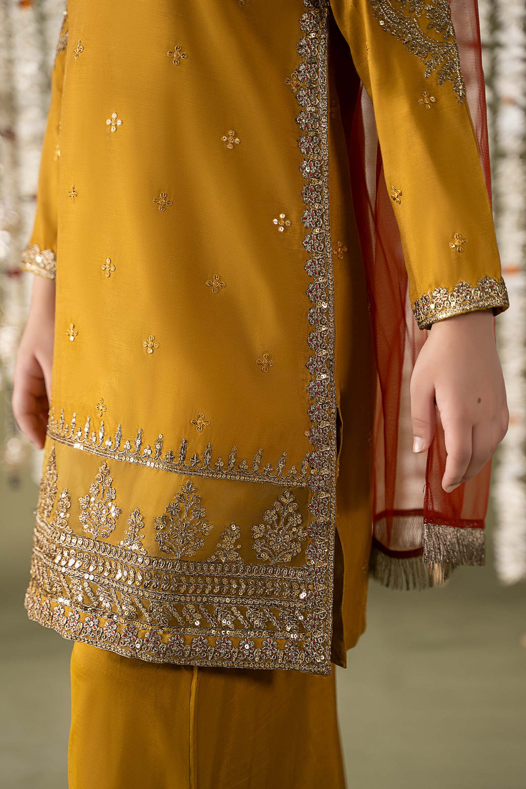 Maria B | 3 Piece Embroidered Raw Silk Suit | MKS-EF25-27 - Libasekhas