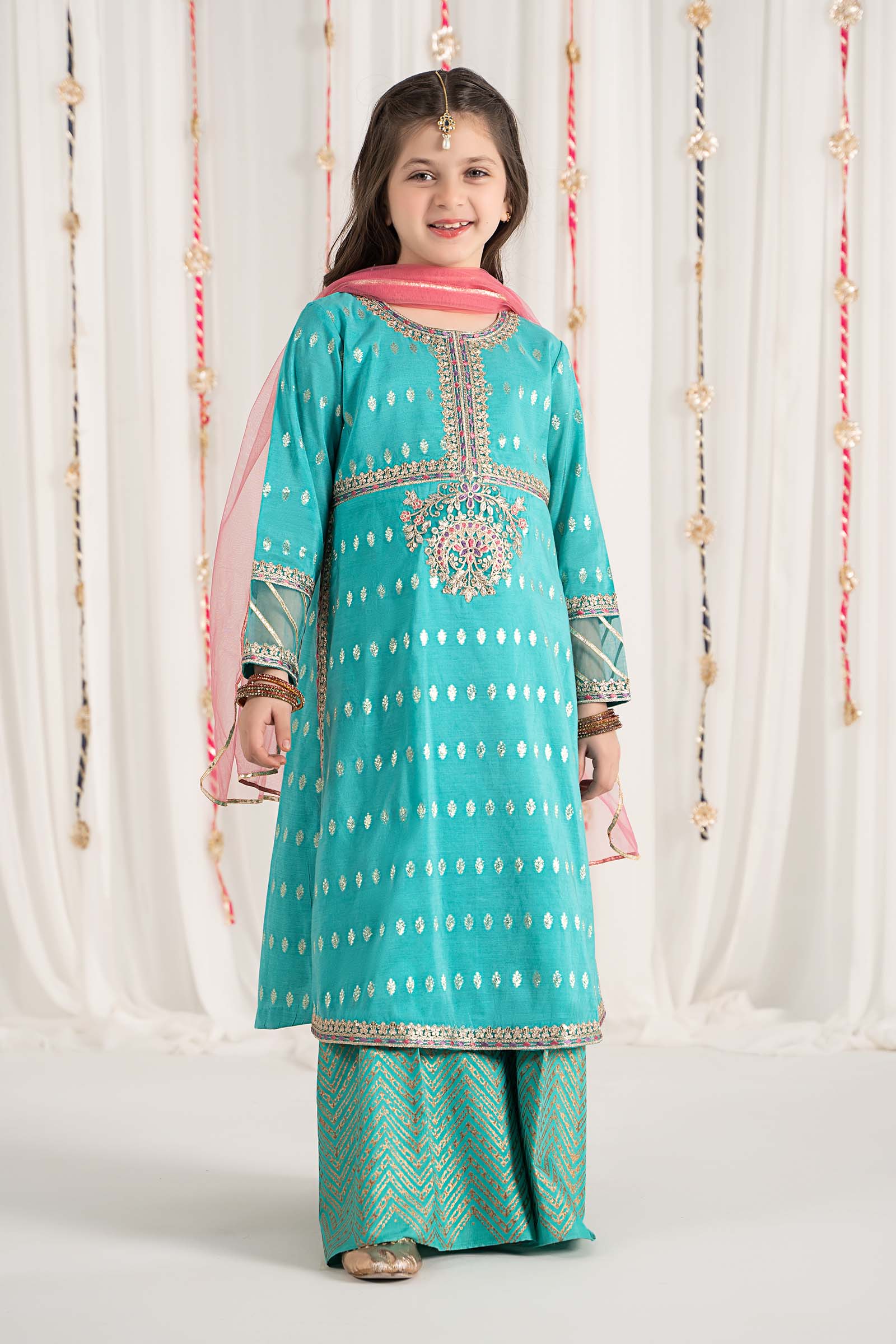 Maria B | 3 Piece Embroidered Raw Silk Suit | MKS-EF25-30 - Libasekhas