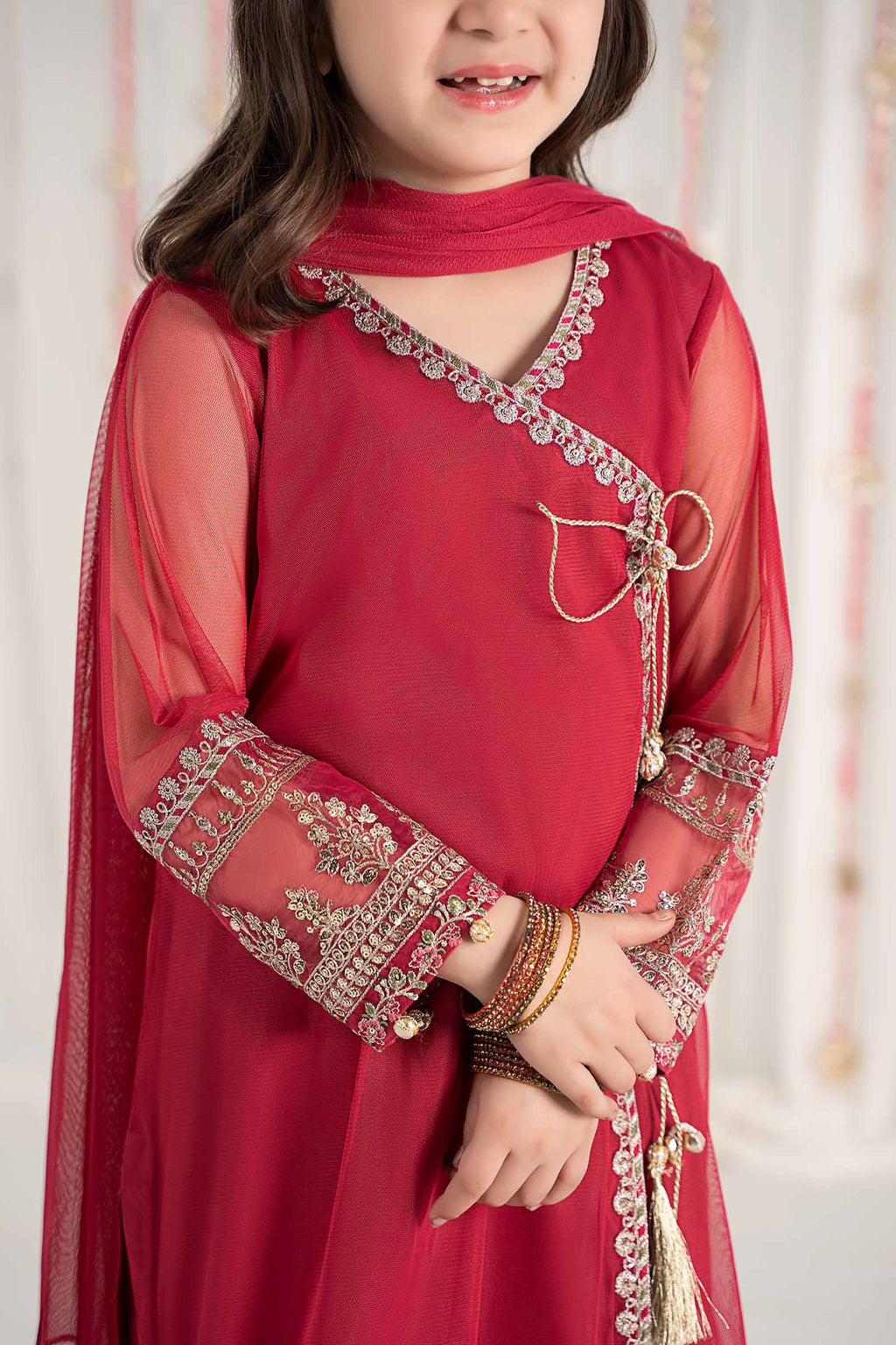 Maria B | 3 Piece Embroidered Polyester Net Suit | MKS-EF25-43 - Libasekhas