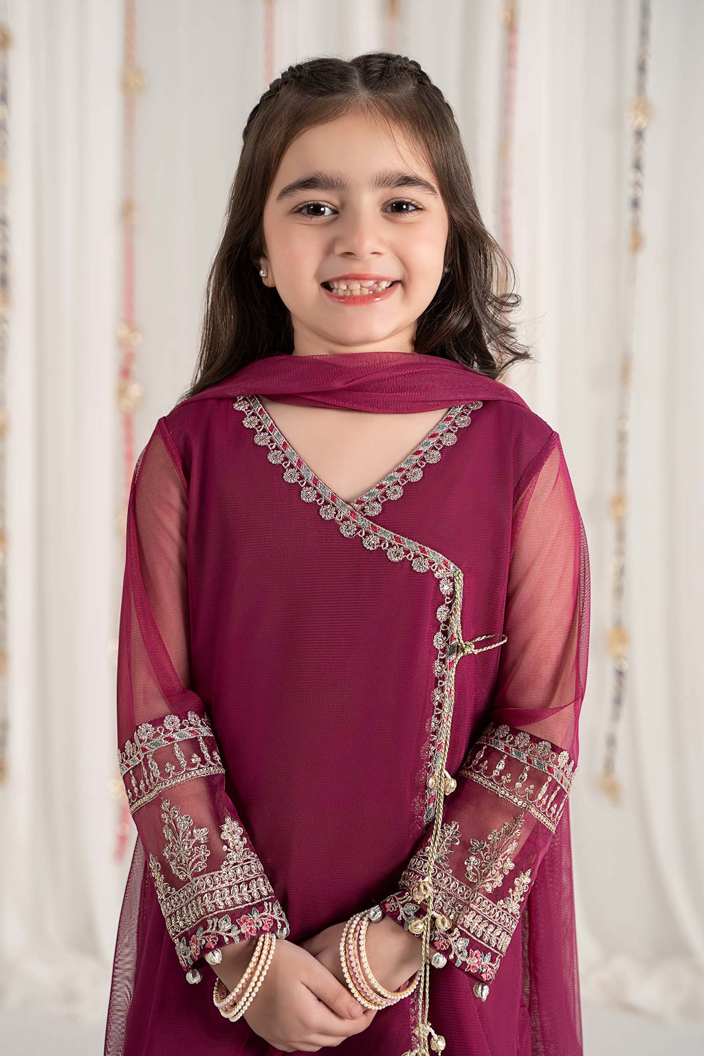 Maria B | 3 Piece Embroidered Polyester Net Suit | MKS-EF25-43 - Libasekhas