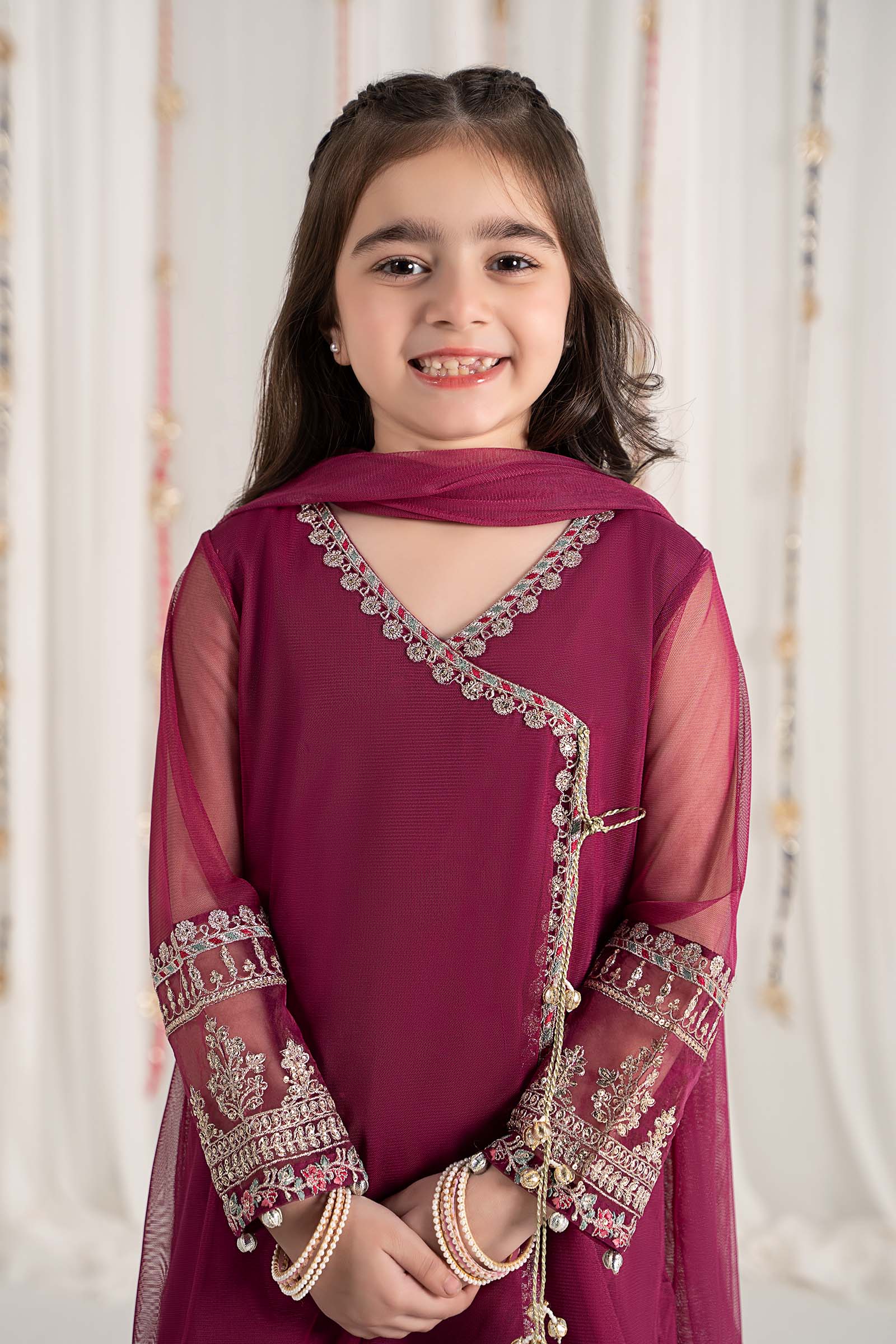 Maria B | 3 Piece Embroidered Polyester Net Suit | MKS-EF25-43 - Libasekhas
