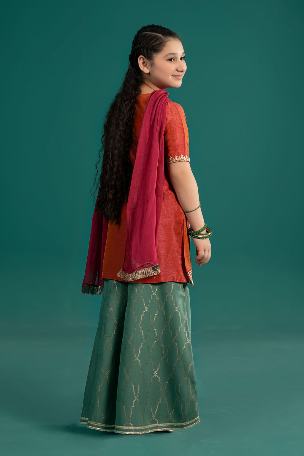 Maria B | 3 Piece Embroidered Raw Silk Suit | MKS-EF25-45 - Libasekhas