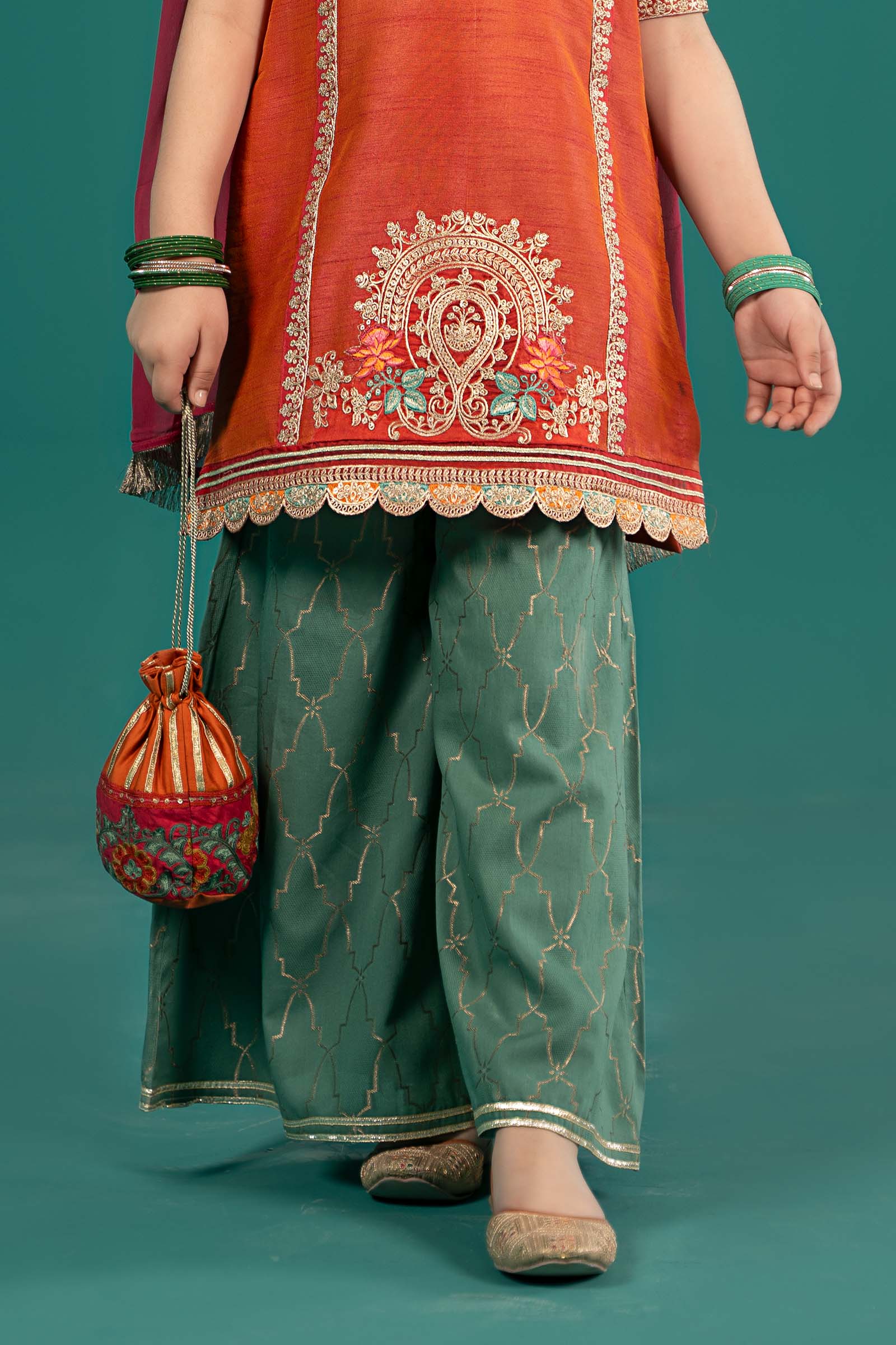 Maria B | 3 Piece Embroidered Raw Silk Suit | MKS-EF25-45 - Libasekhas