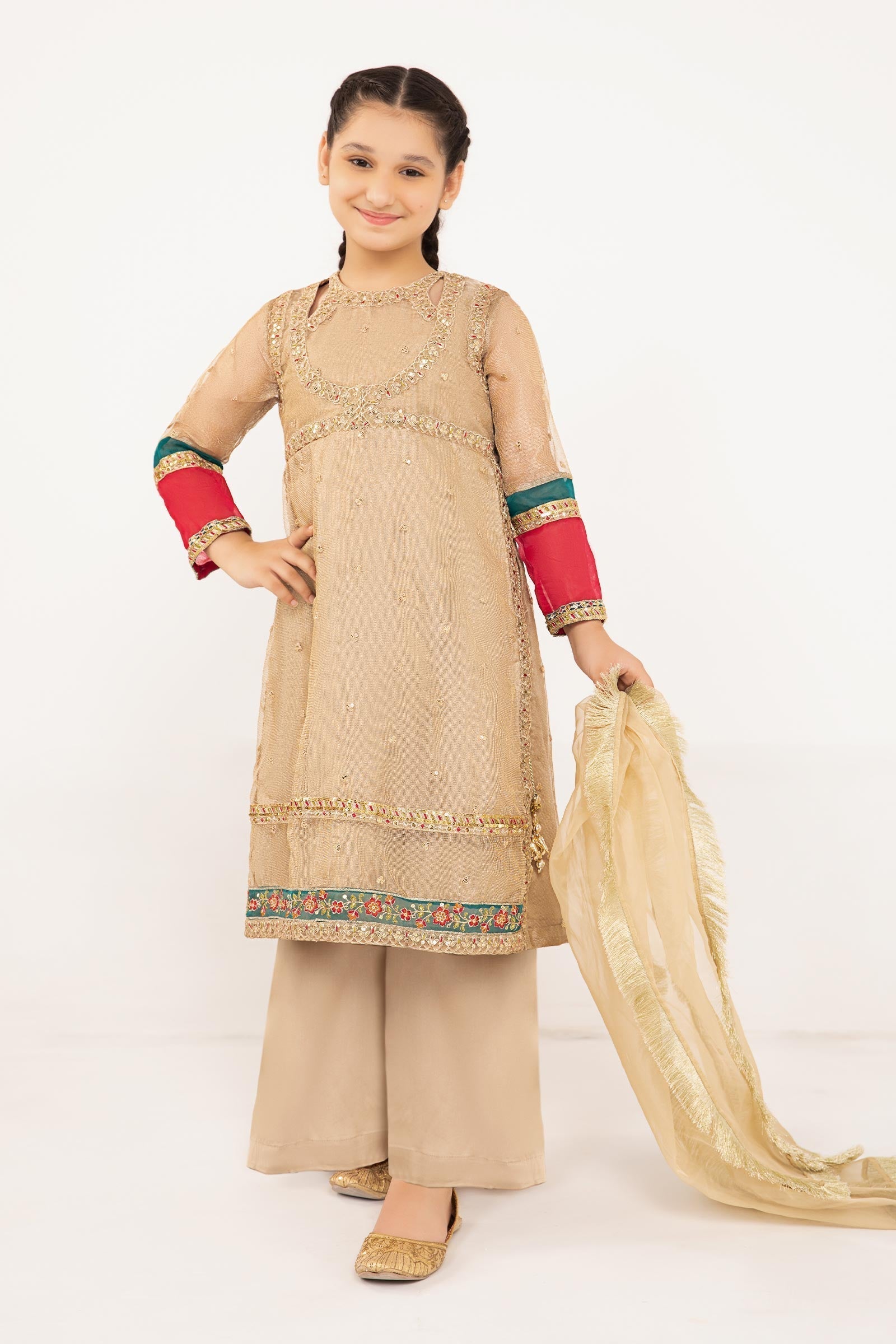 Maria B | 3 Piece Embroidered Zari Net Suit | MKS-PF24-03 - Libasekhas