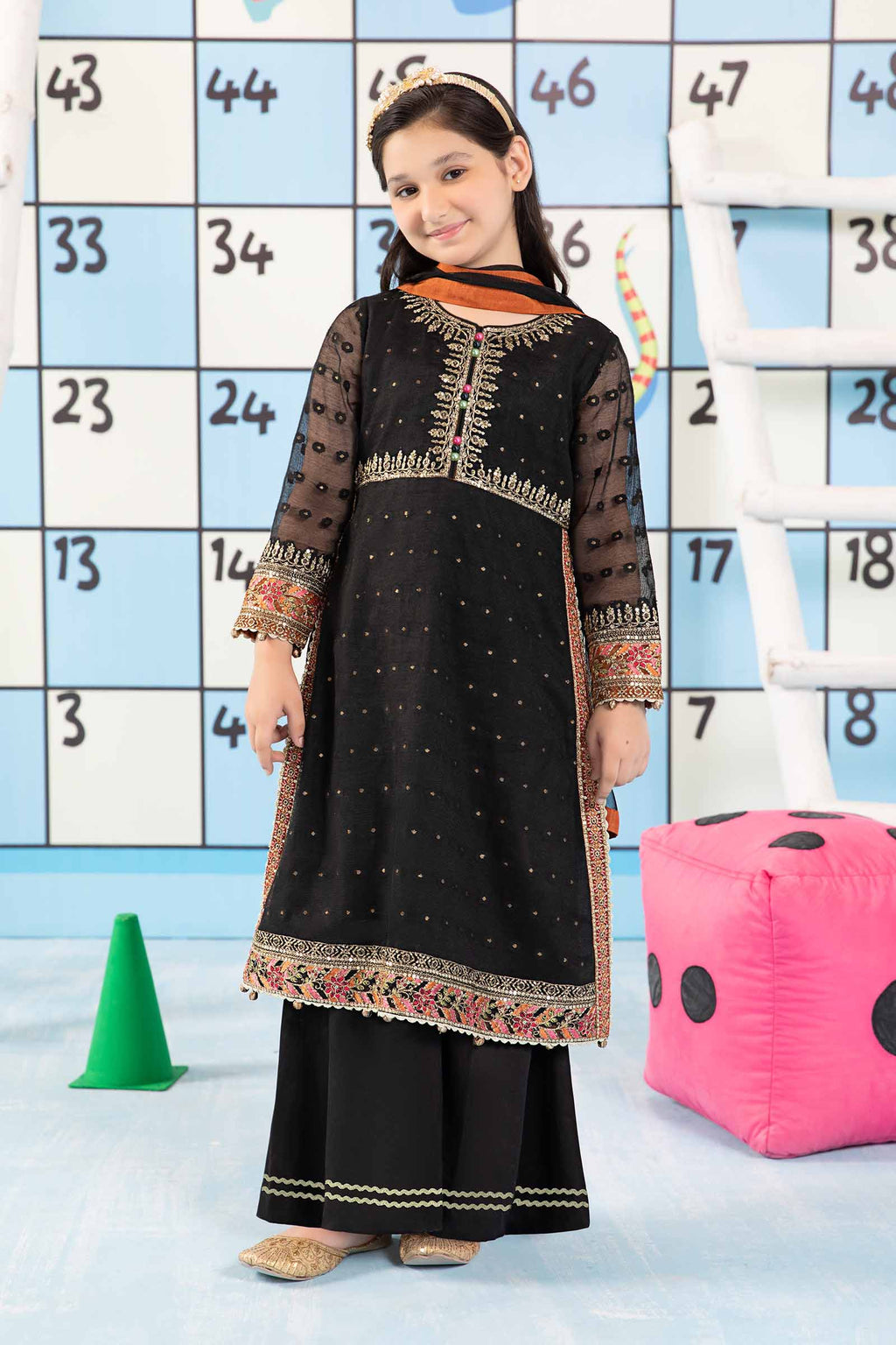 Maria B | 3 Piece Embroidered Cotton Zari Net Suit | MKS-PF24-06 - Libasekhas