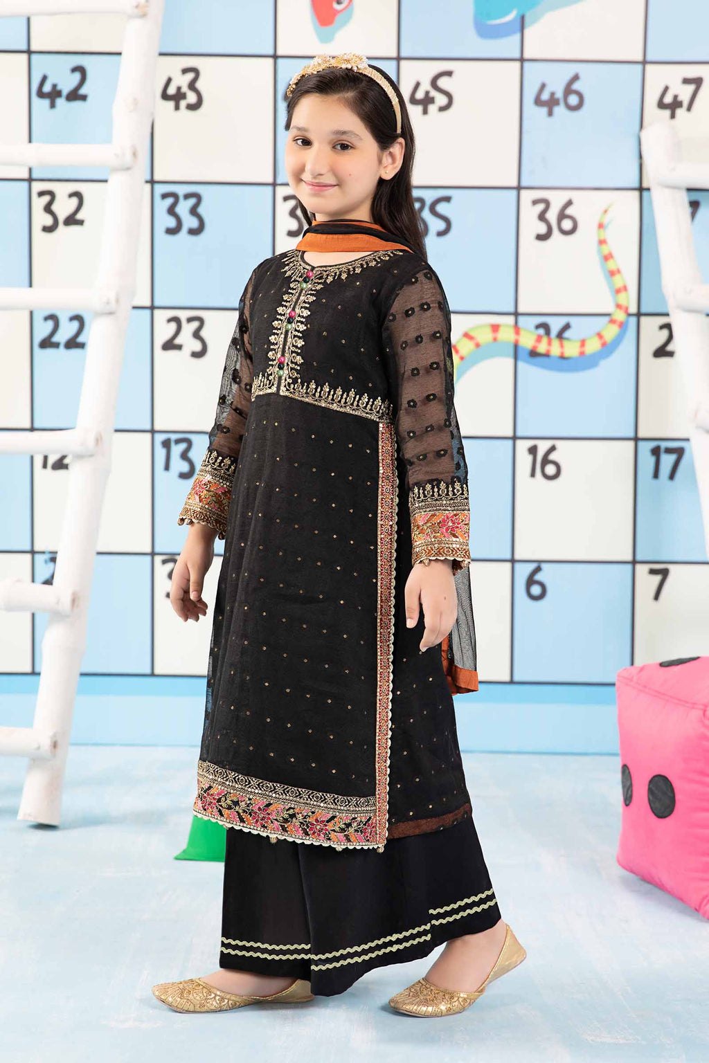 Maria B | 3 Piece Embroidered Cotton Zari Net Suit | MKS-PF24-06 - Libasekhas