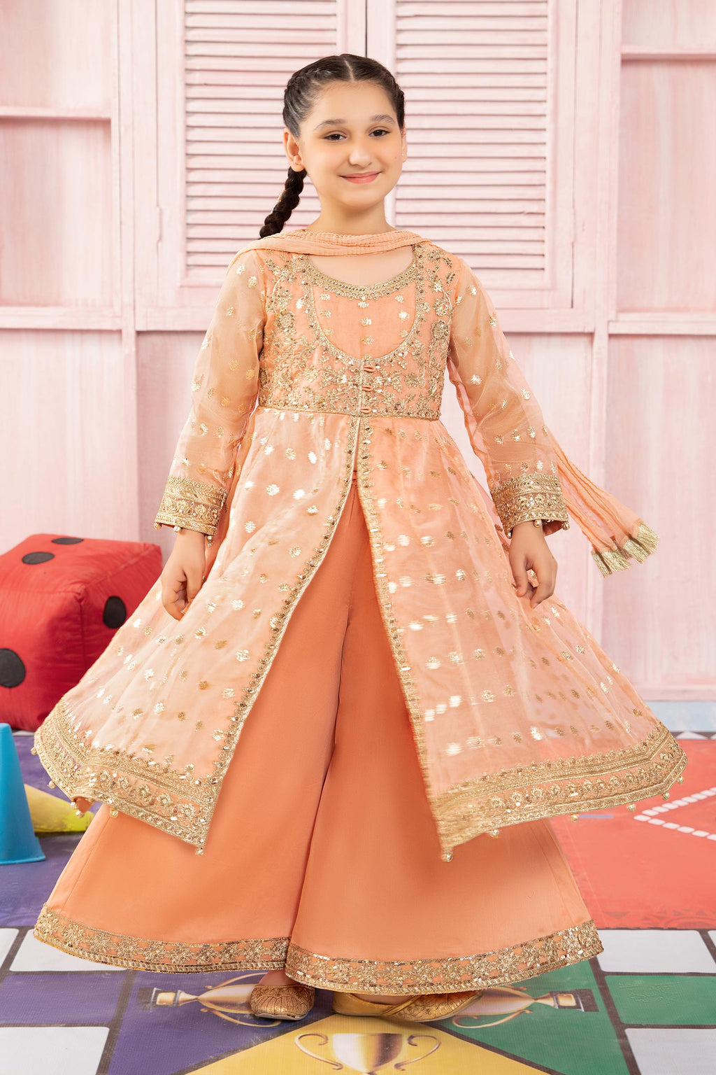 Maria B | 3 Piece Embroidered Organza Suit | MKS-PF24-07 - Libasekhas
