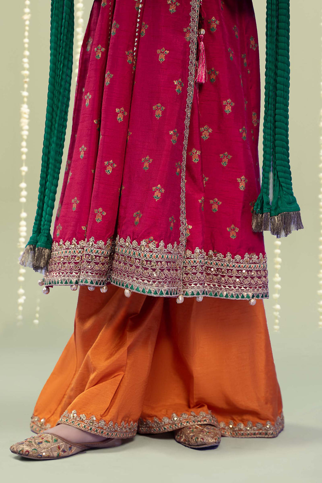 Maria B | 3 Piece Embroidered Raw Silk Suit | MKS-W24-10 - Libasekhas