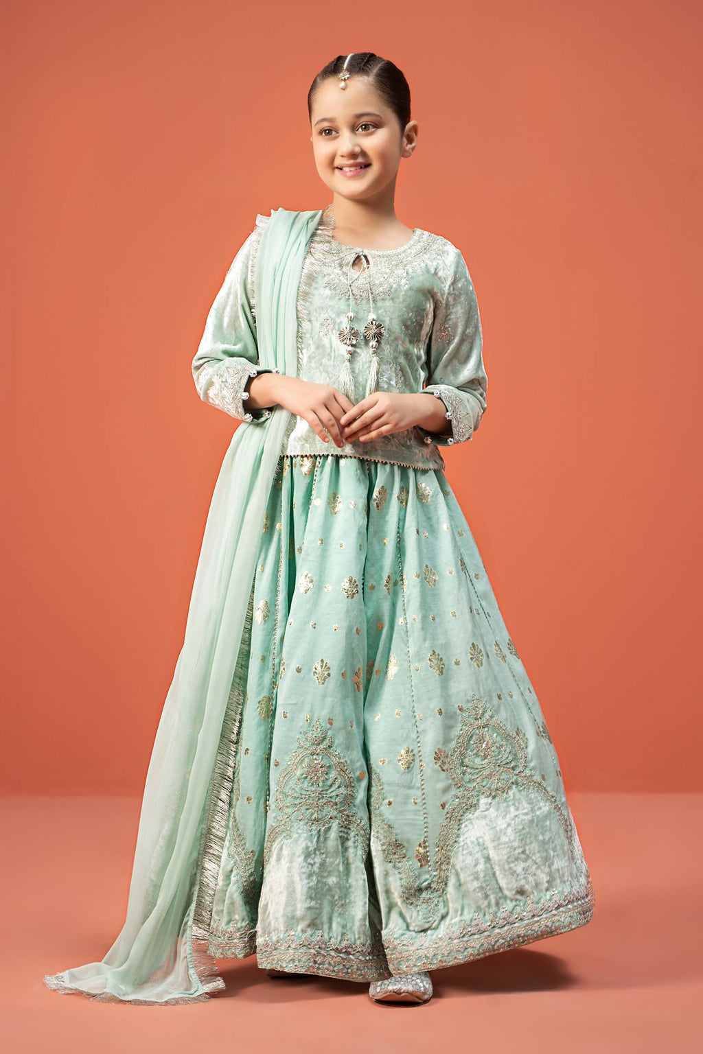 Maria B | 3 Piece Embroidered Velvet Suit | MKS-W24-14 - Libasekhas