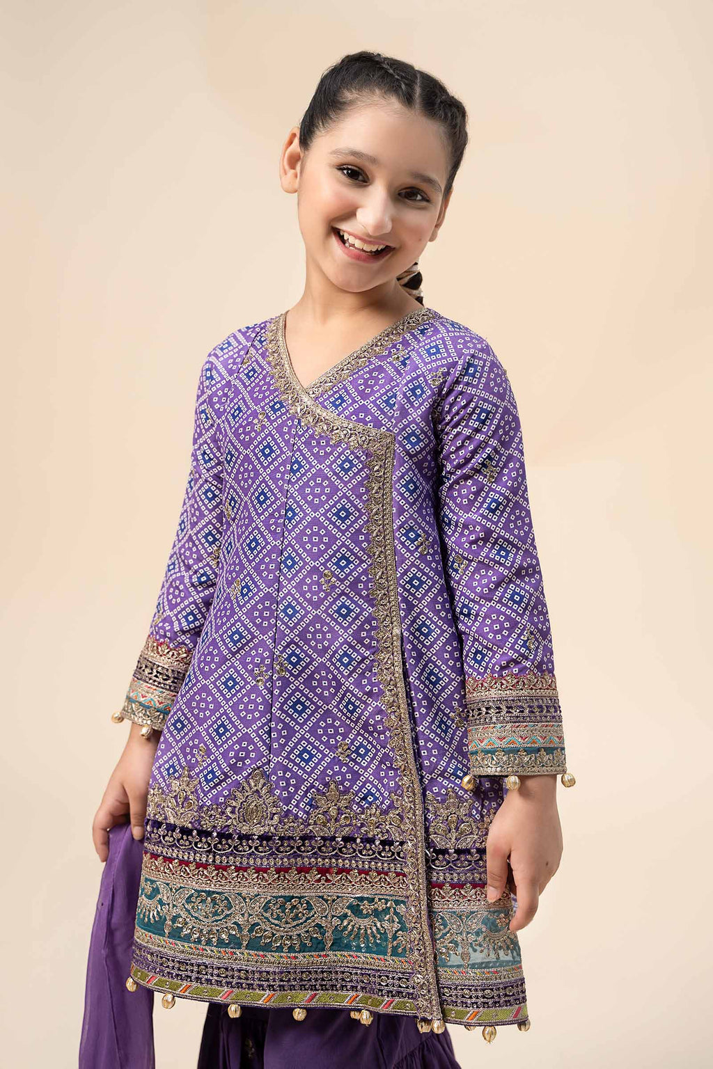 Maria B | 3 Piece Embroidered Raw Silk Suit | MKS-W24-20 - Libasekhas