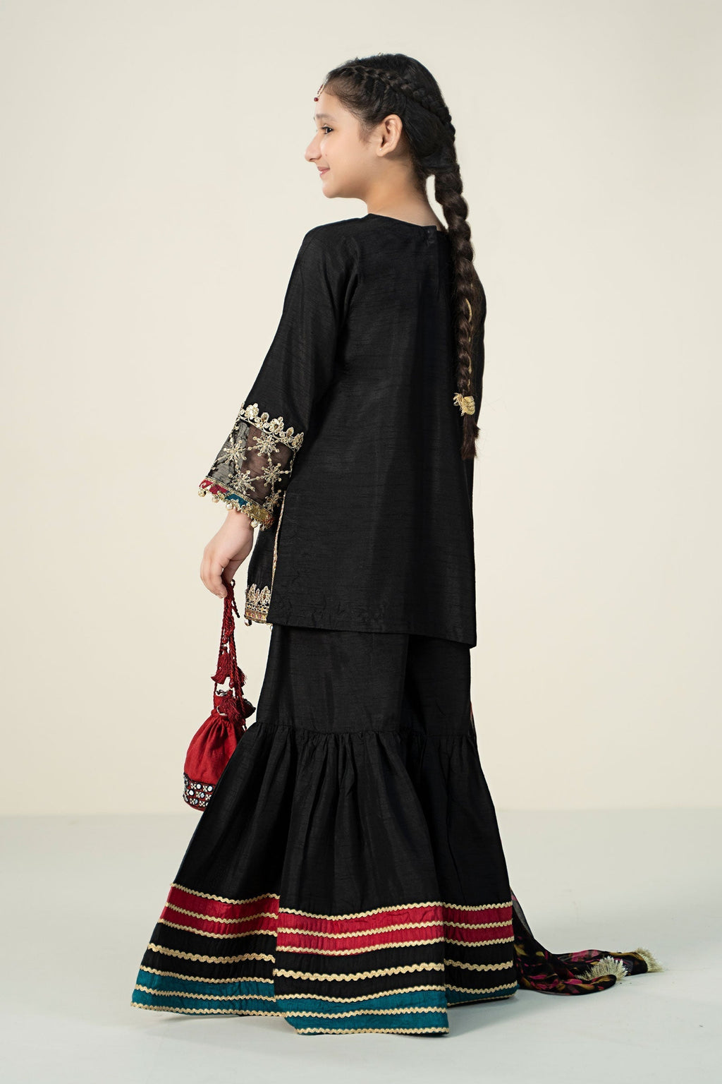 Maria B | 3 Piece Embroidered Raw Silk Suit | MKS-W24-31 - Libasekhas