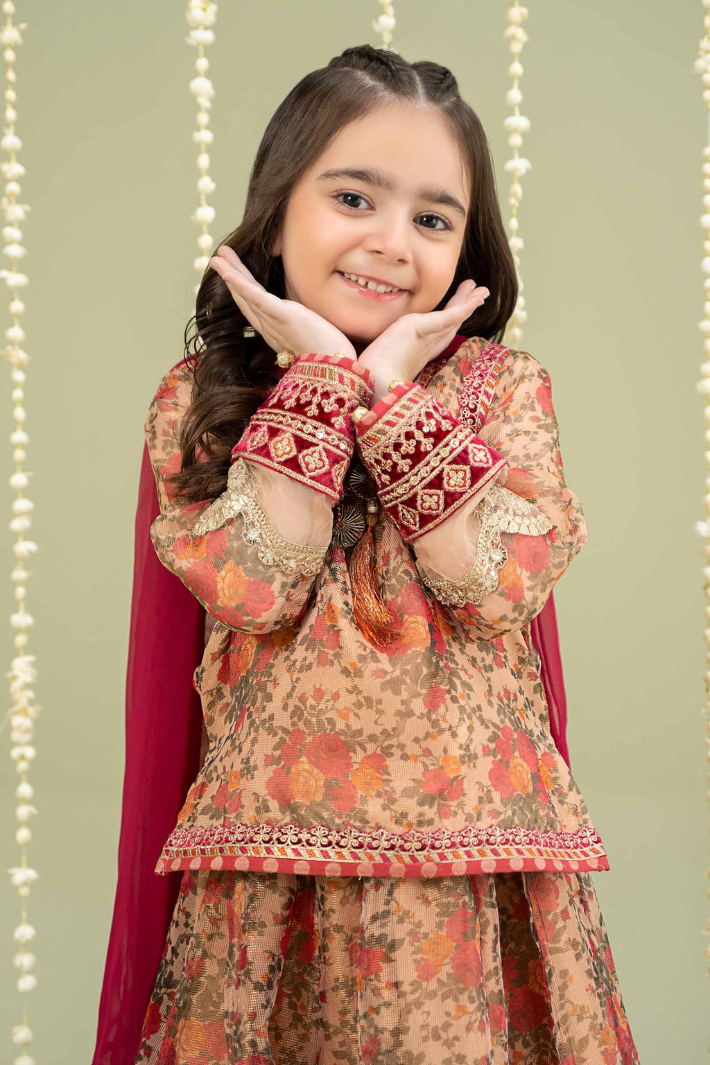 Maria B | 3 Piece Embroidered Cotton Maoori Net Suit | MKS-W24-35 - Libasekhas