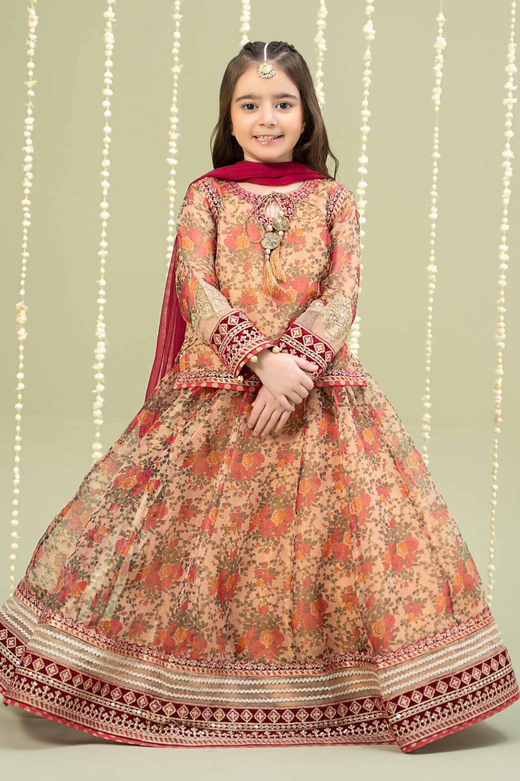 Maria B | 3 Piece Embroidered Cotton Maoori Net Suit | MKS-W24-35 - Libasekhas