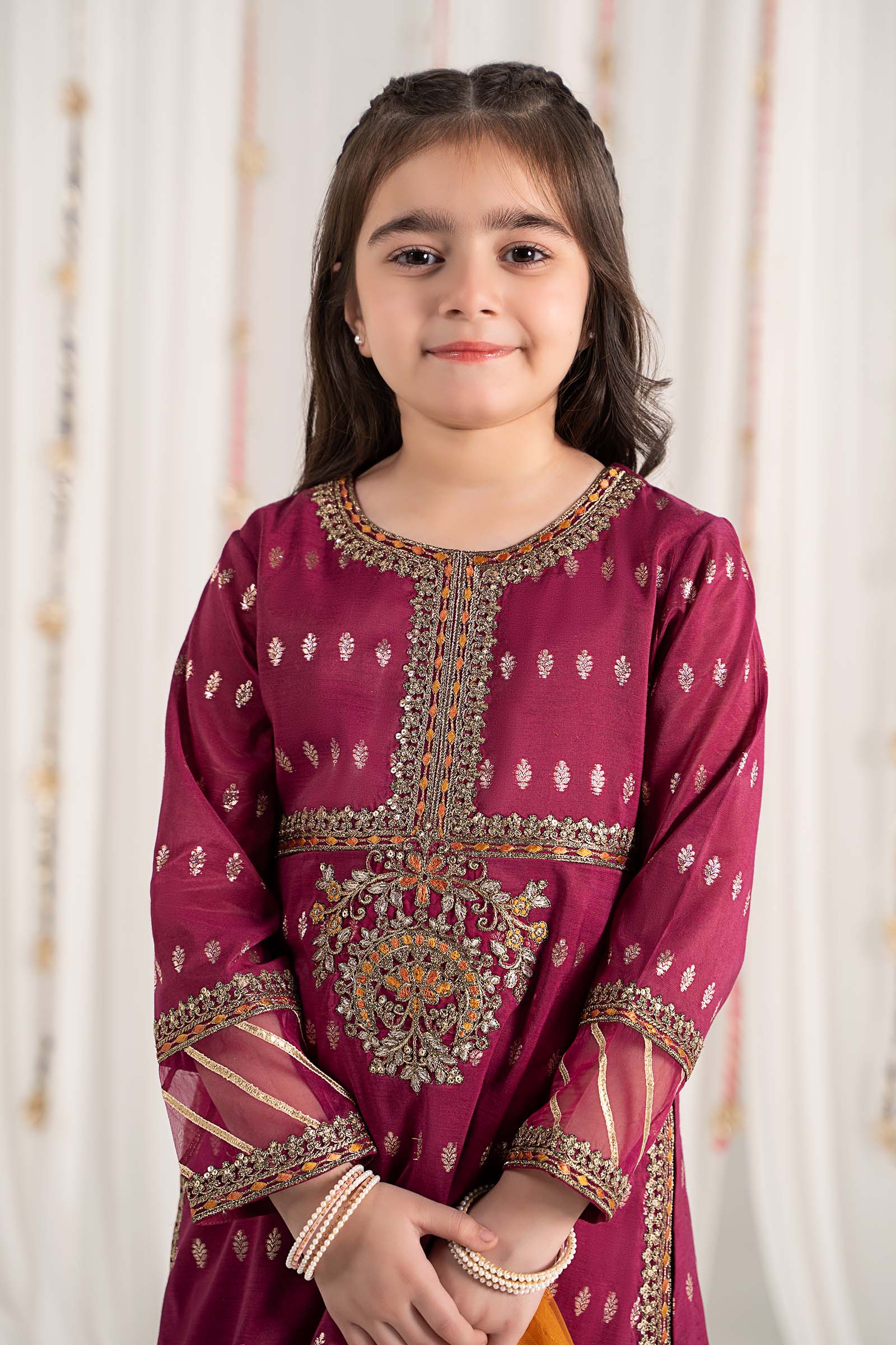 Maria B | 3 Piece Embroidered Raw Silk Suit | MKS-EF25-30 - Libasekhas