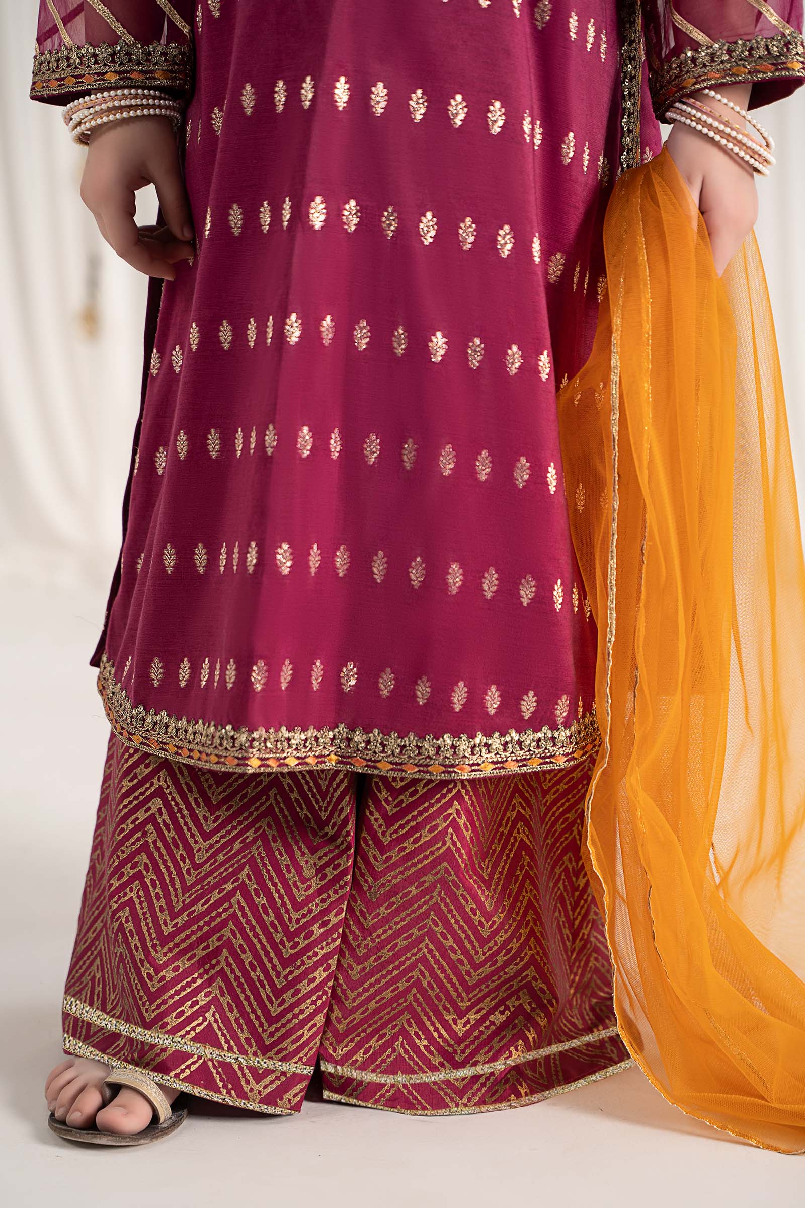 Maria B | 3 Piece Embroidered Raw Silk Suit | MKS-EF25-30 - Libasekhas