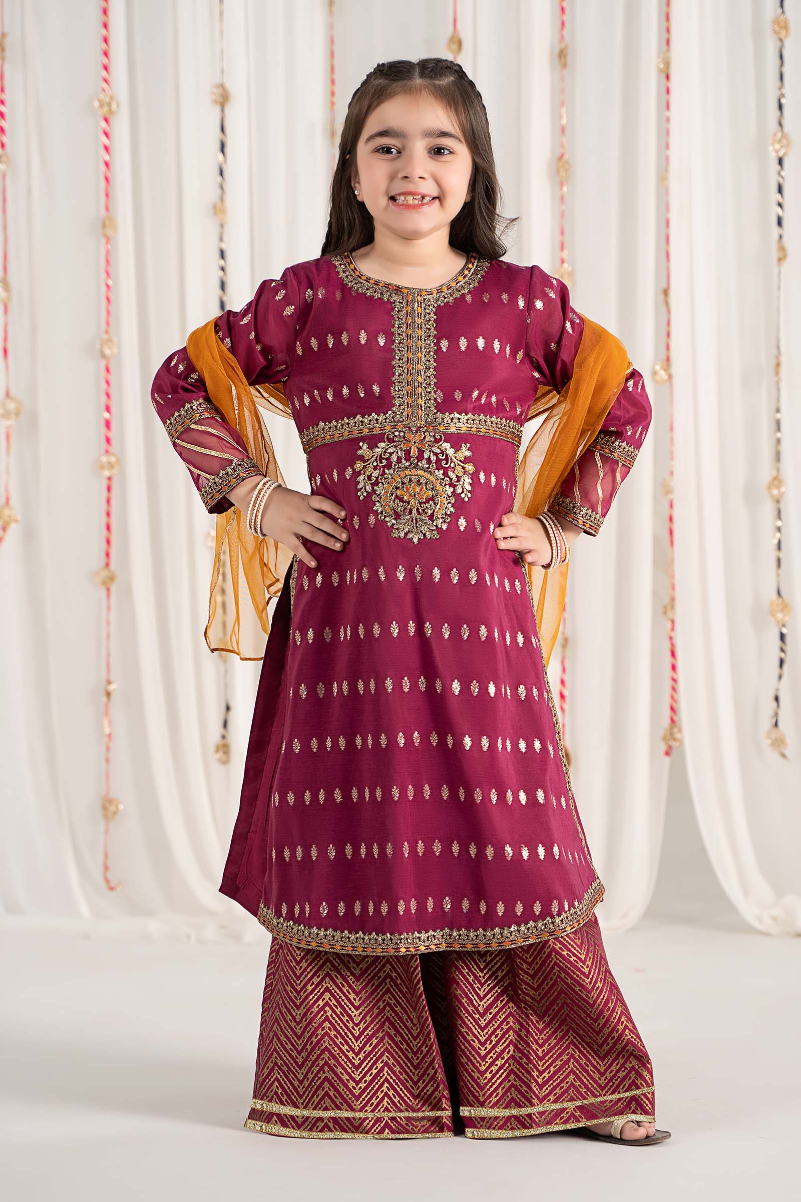 Maria B | 3 Piece Embroidered Raw Silk Suit | MKS-EF25-30 - Libasekhas