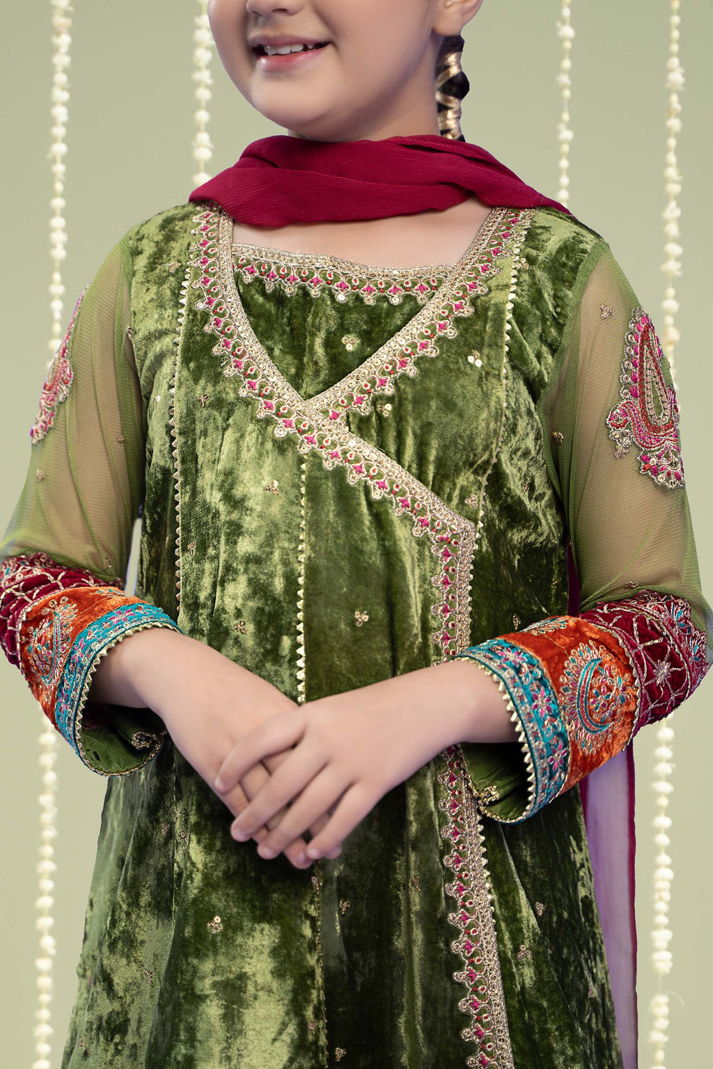 Maria B | 3 Piece Embroidered Velvet Suit | MKS-W24-15 - Libasekhas