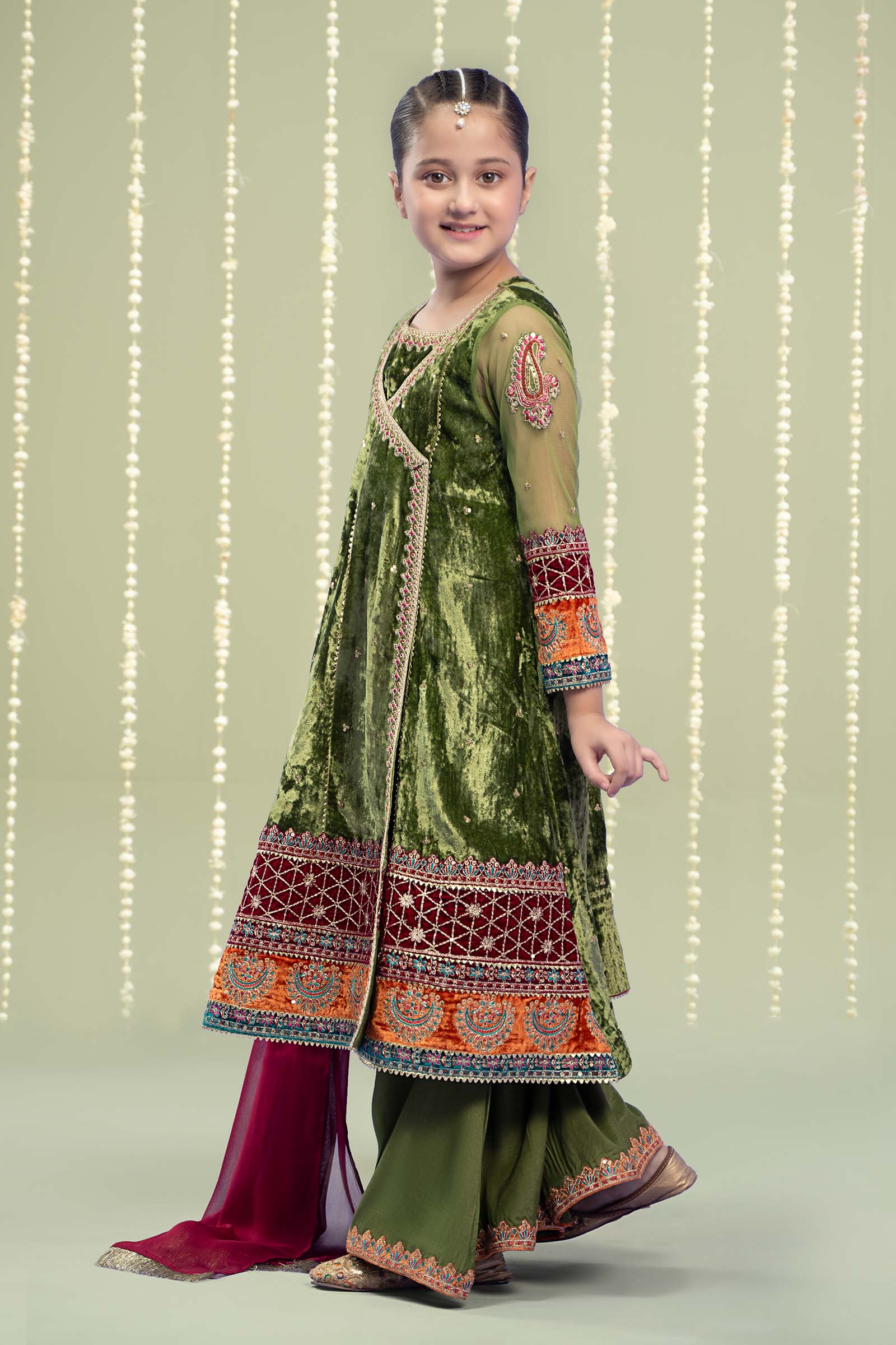 Maria B | 3 Piece Embroidered Velvet Suit | MKS-W24-15 - Libasekhas