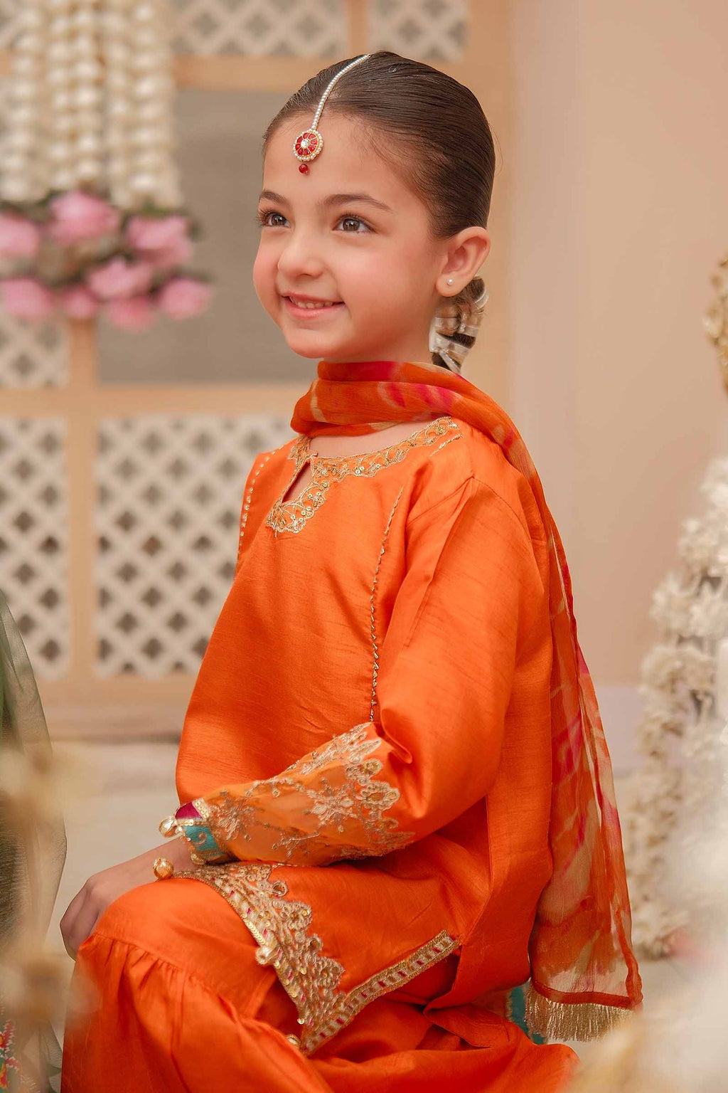 Maria B | 3 Piece Embroidered Raw Silk Suit | MKS-W24-31 - Libasekhas
