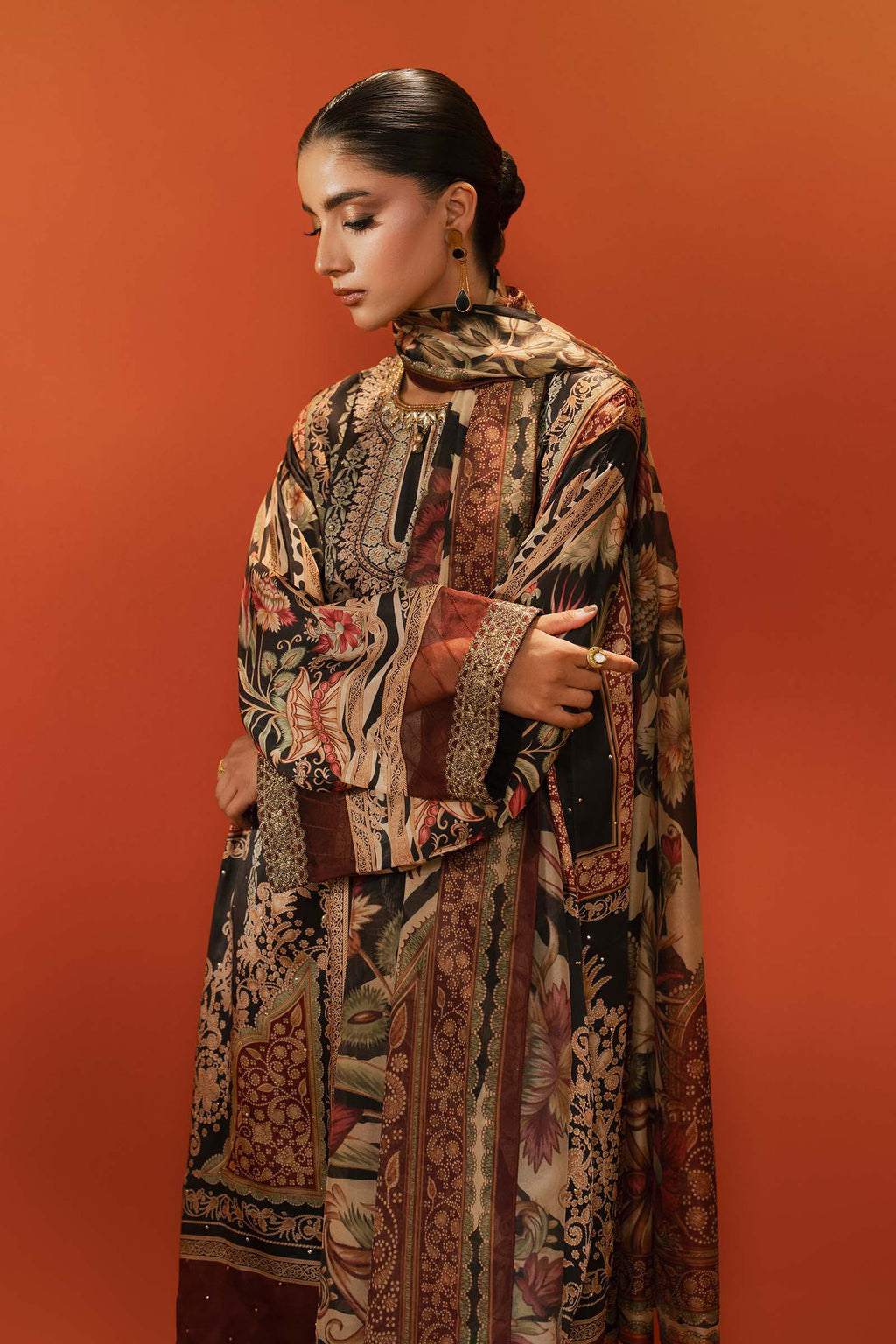 Maria B | Eid Collection 26 | 3 Piece Embroidered Satin Silk Suit