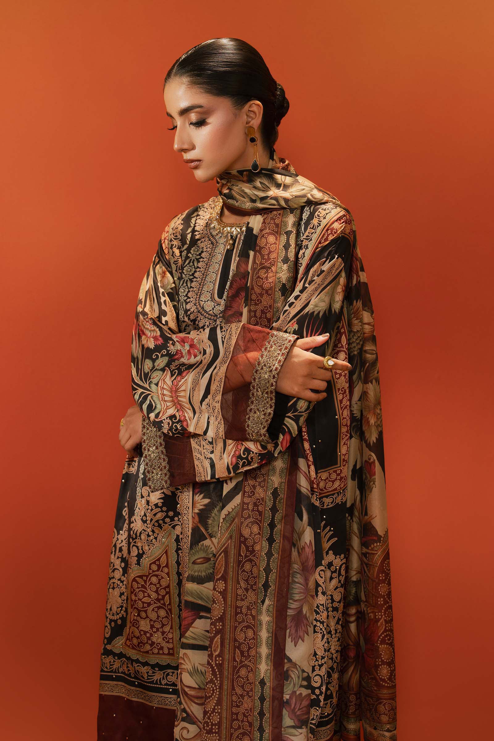 Maria B | Eid Collection 26 | 3 Piece Embroidered Satin Silk Suit