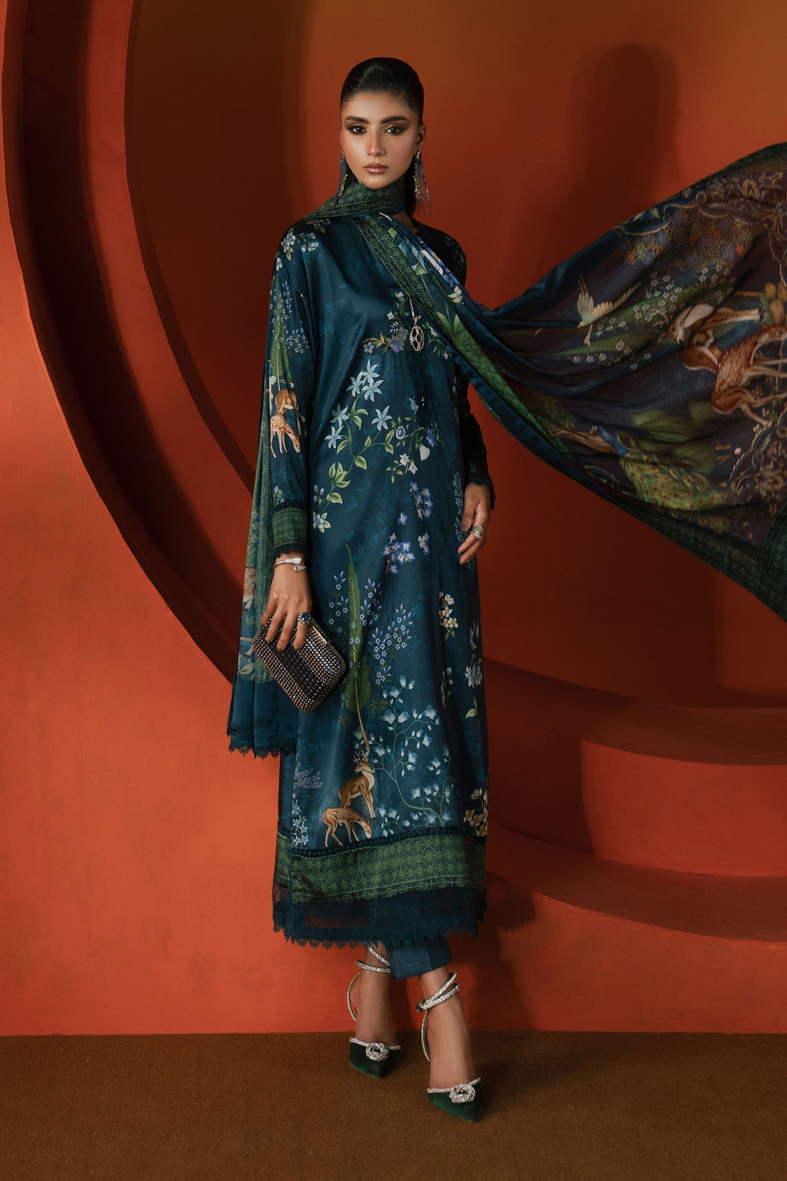 Maria B | Eid Collection 26 | 3 Piece Printed Satin Silk Suit