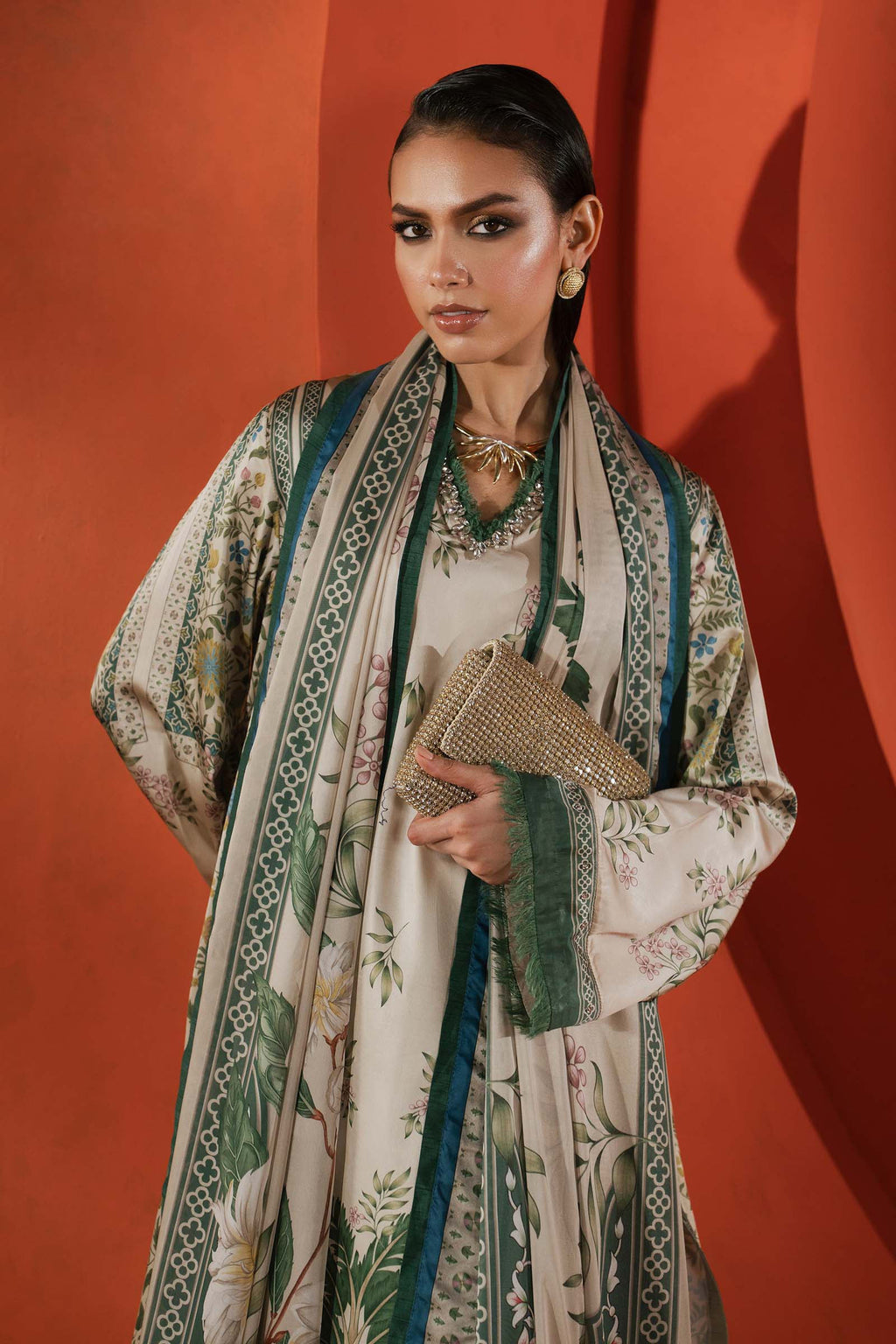 Maria B | Silk Prints | 3 Piece Embellished Satin Silk Suit