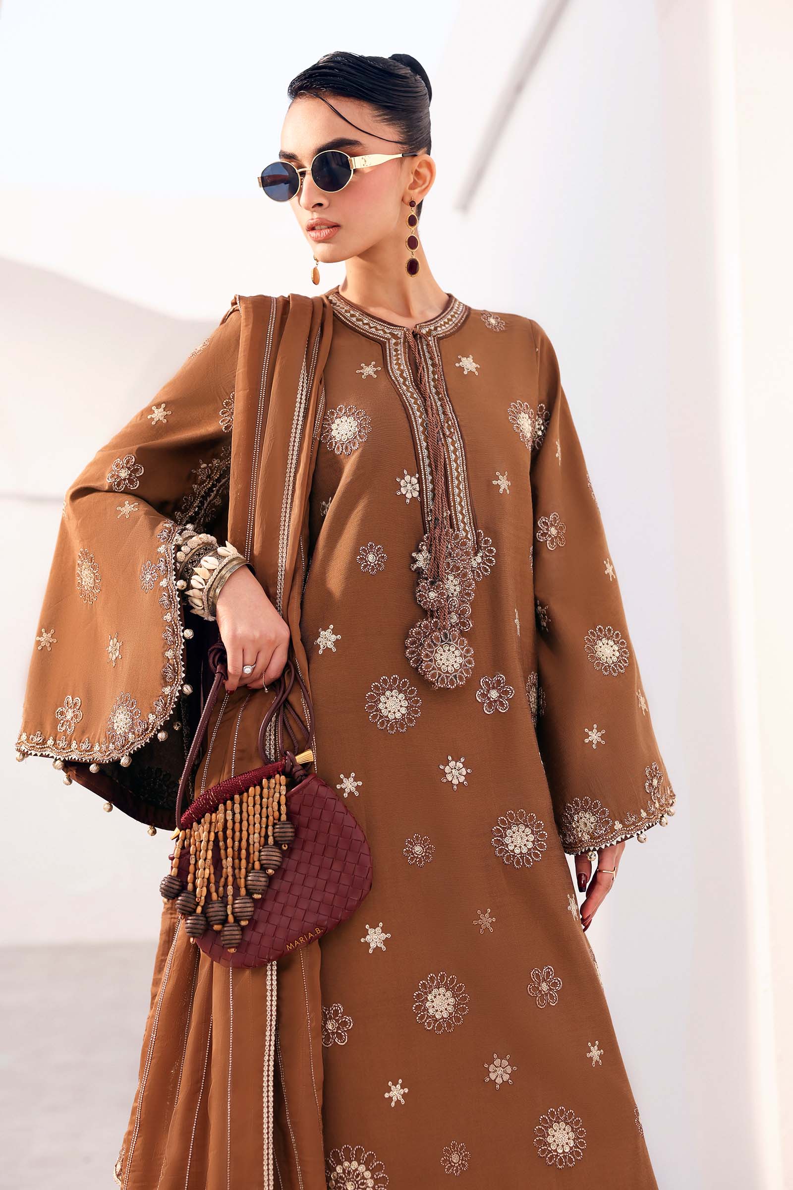 Maria B | Eid Collection Formals 26 | 3 Piece Embroidered Tissue Staple Suit