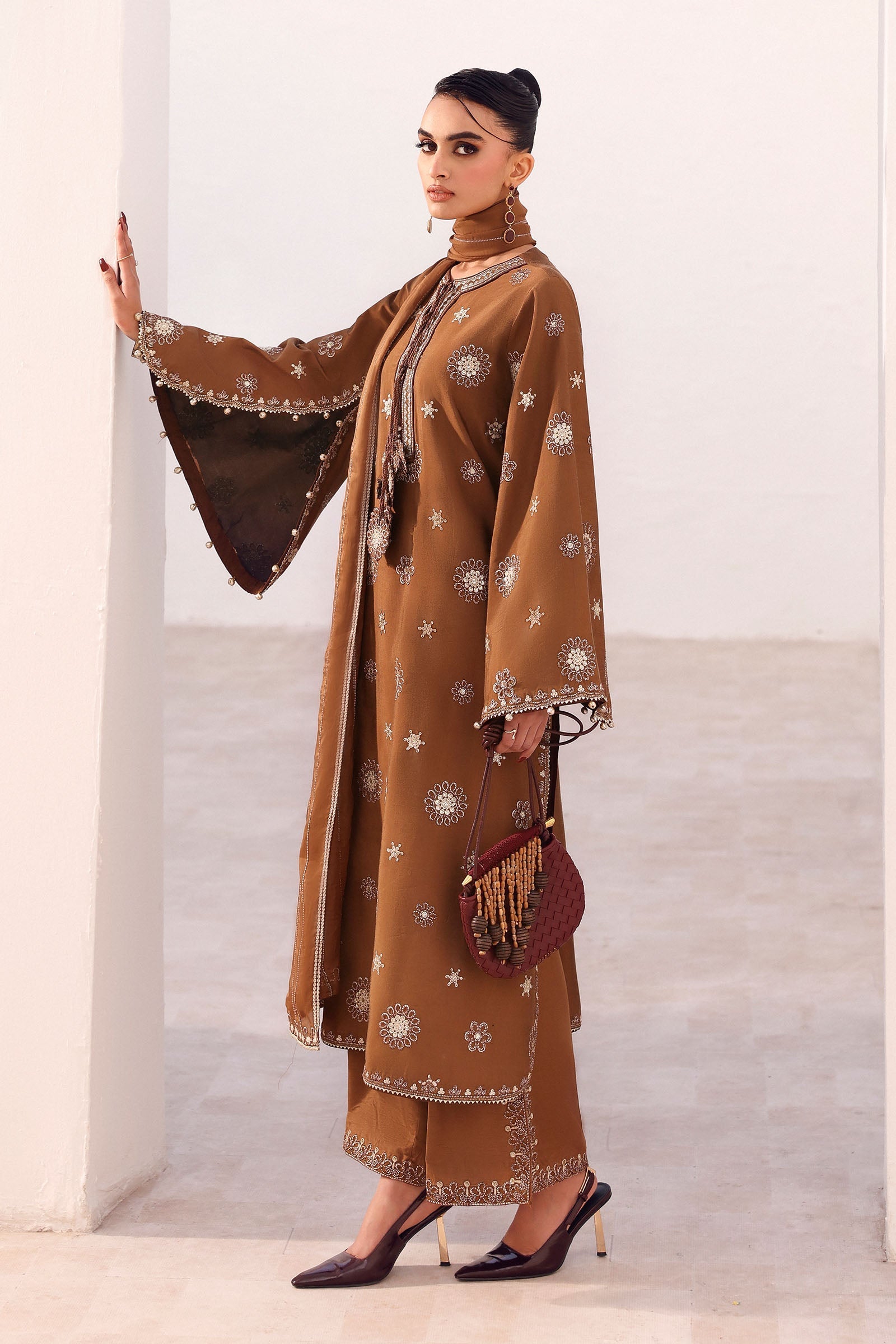 Maria B | Eid Collection Formals 26 | 3 Piece Embroidered Tissue Staple Suit
